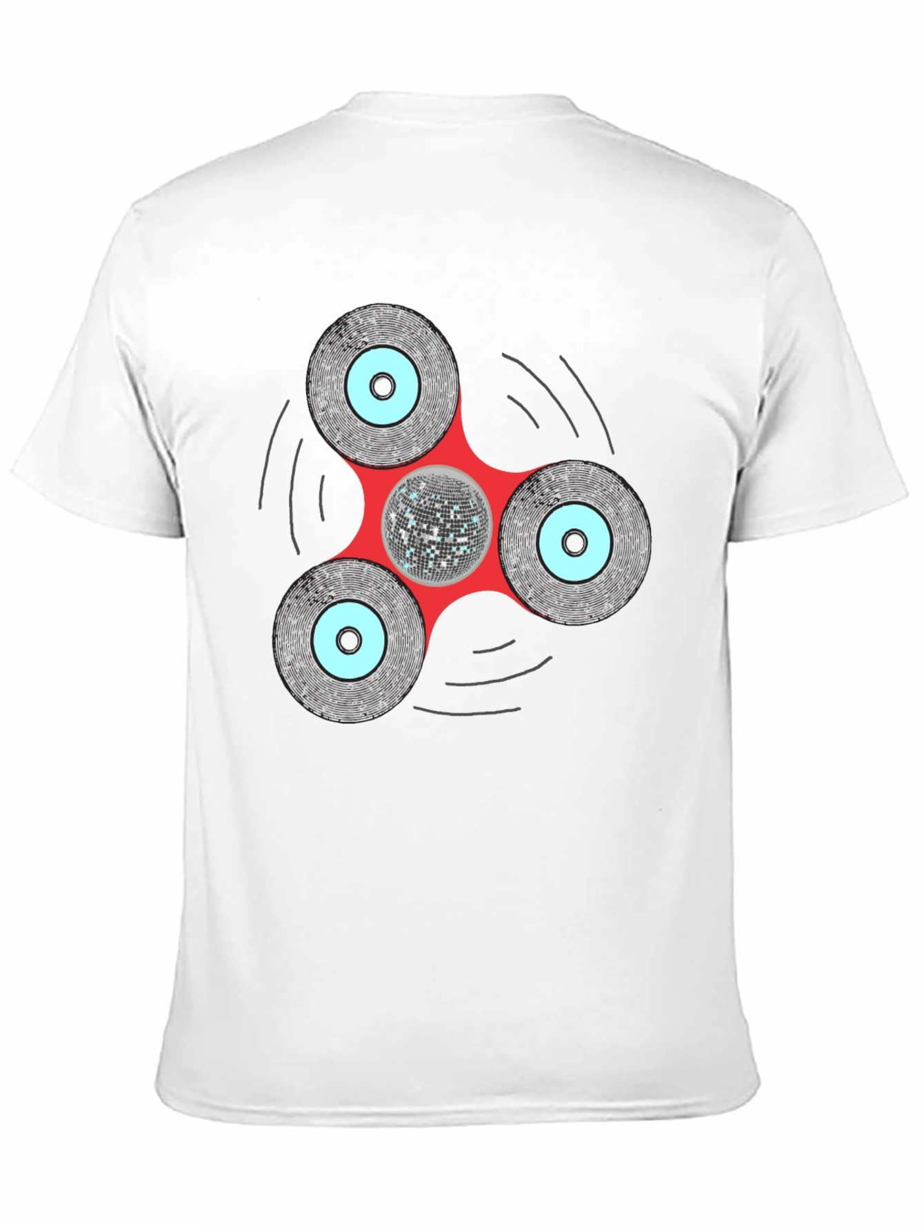 Black Disco Fidget Spinner Graphic Tee view 11