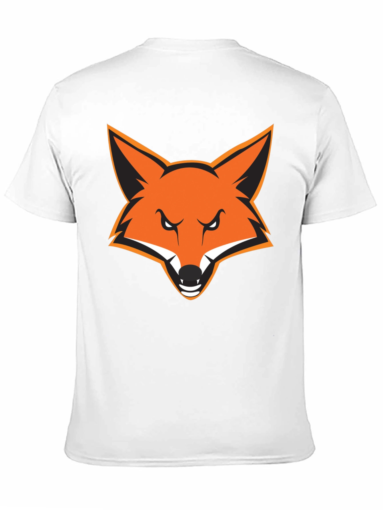 Black Men's Black T-Shirt with Bold Fox Graphic view 11