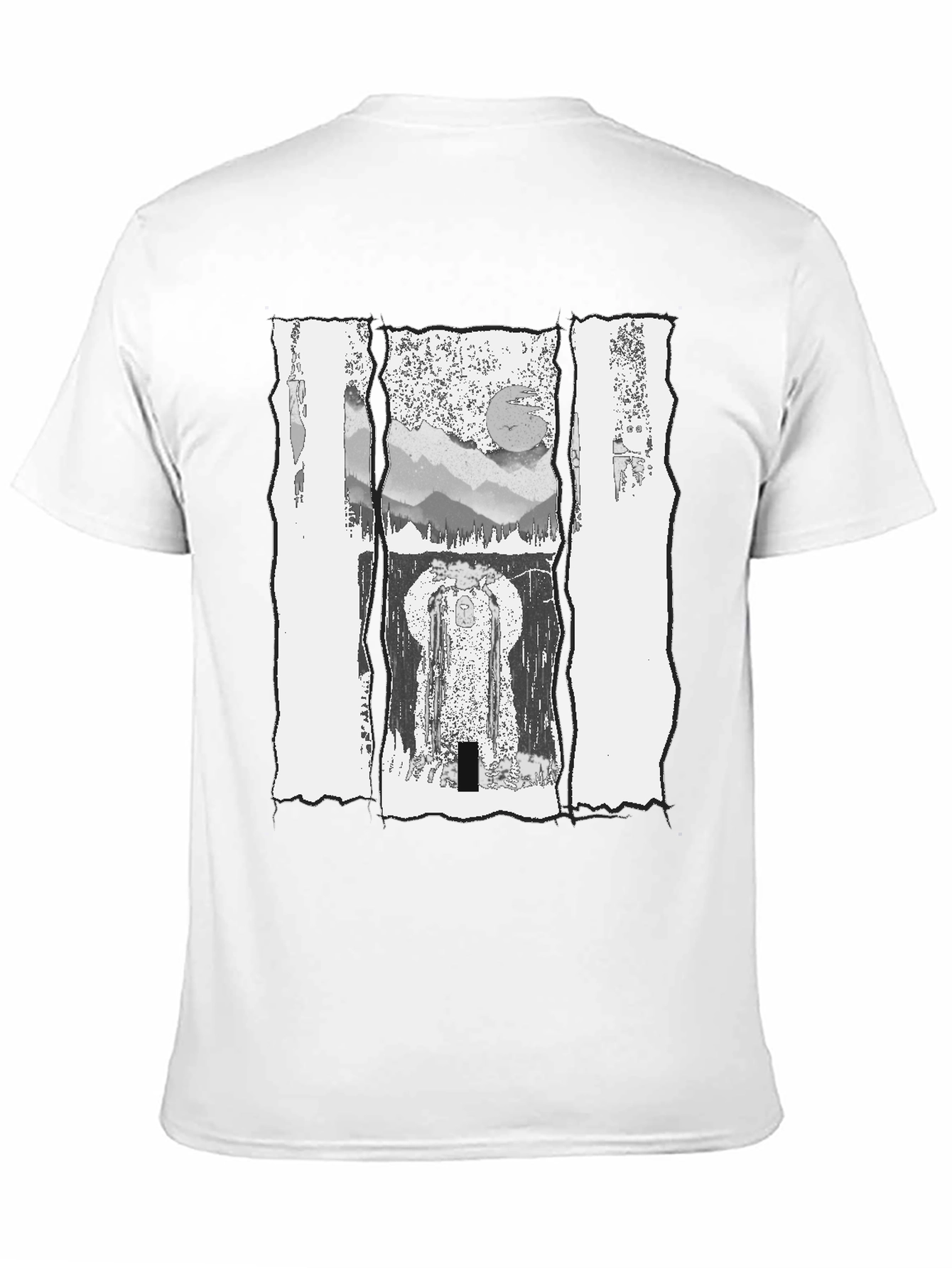 Black Abstract Landscape Graphic Tee - Black view 11