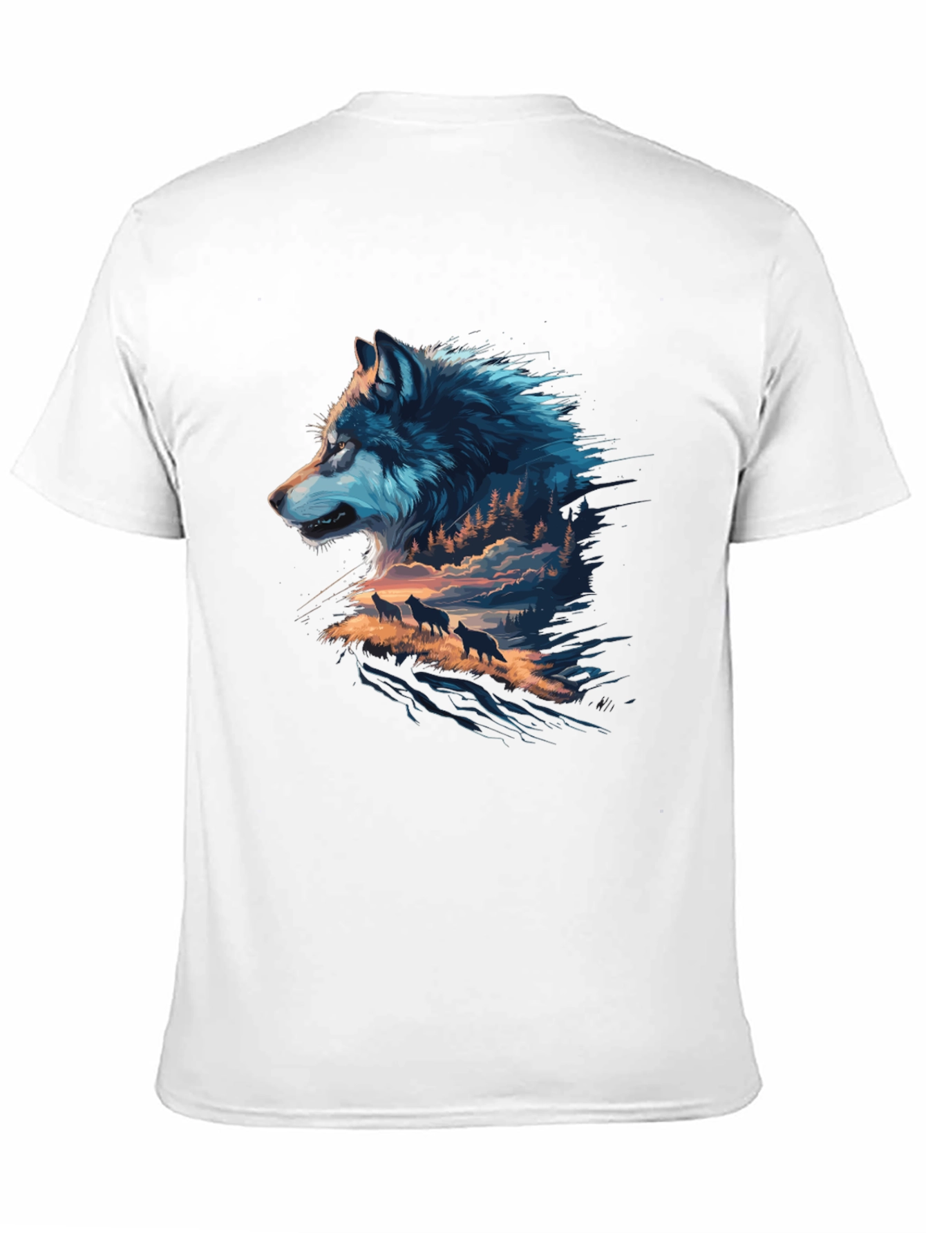 Black Wolf Pack Graphic Black T-Shirt view 11