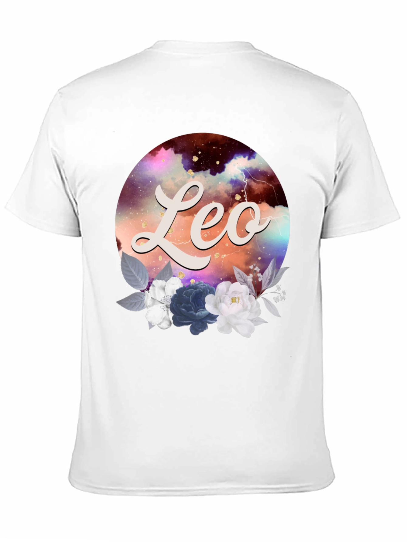 Black Leo Zodiac Floral T-Shirt view 11