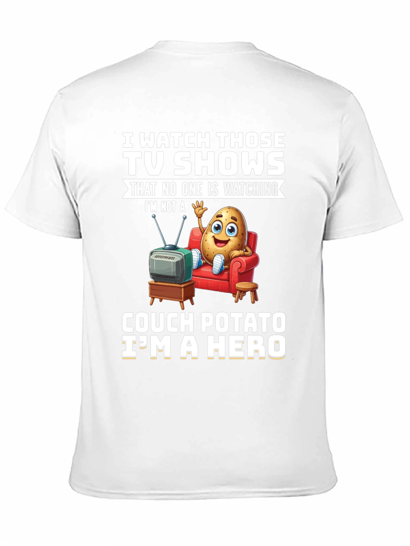 Black Couch Potato Hero T-Shirt view 11