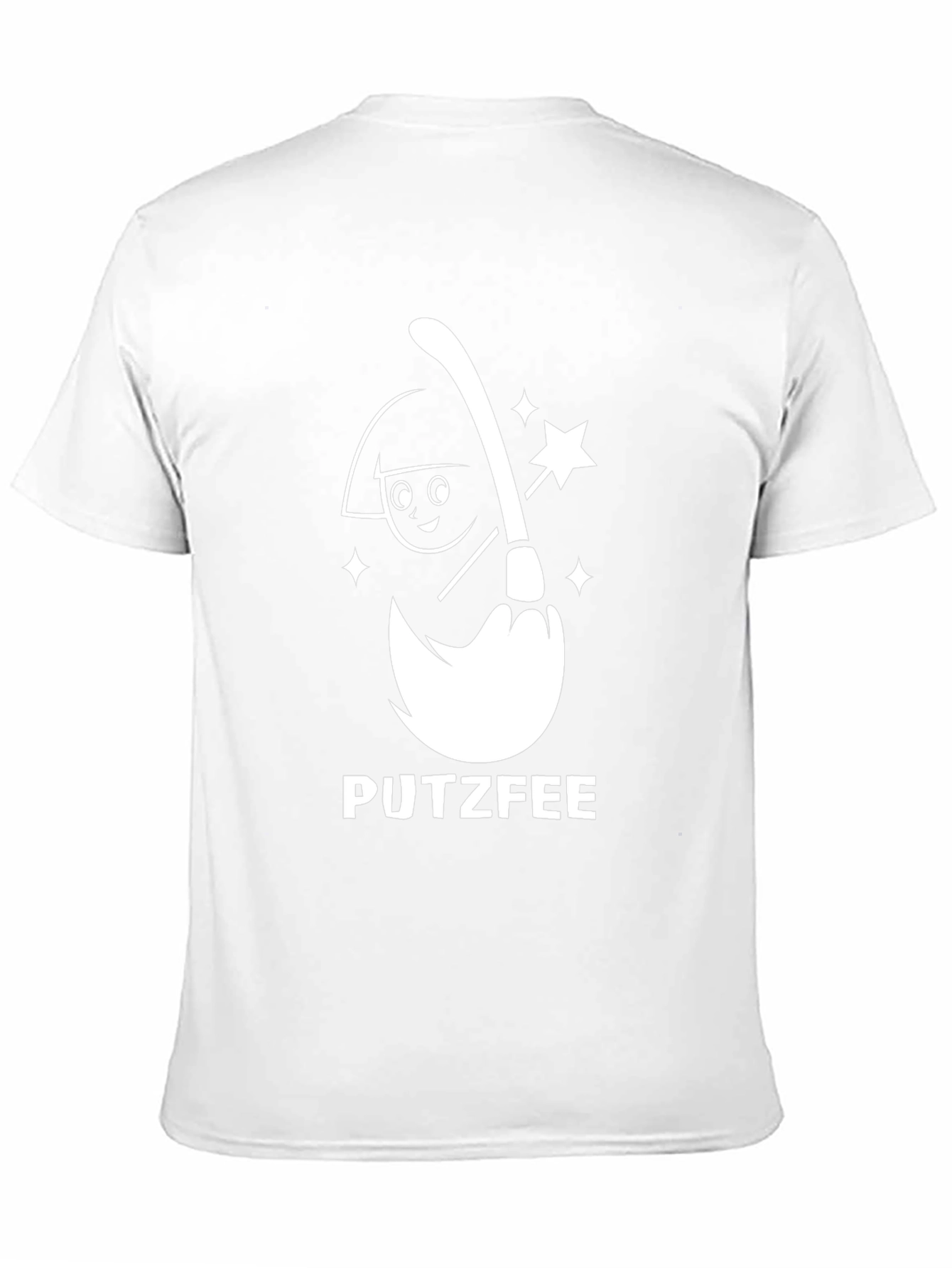 Black Putzfee Cartoon Broom T-Shirt - Black Graphic Tee view 11