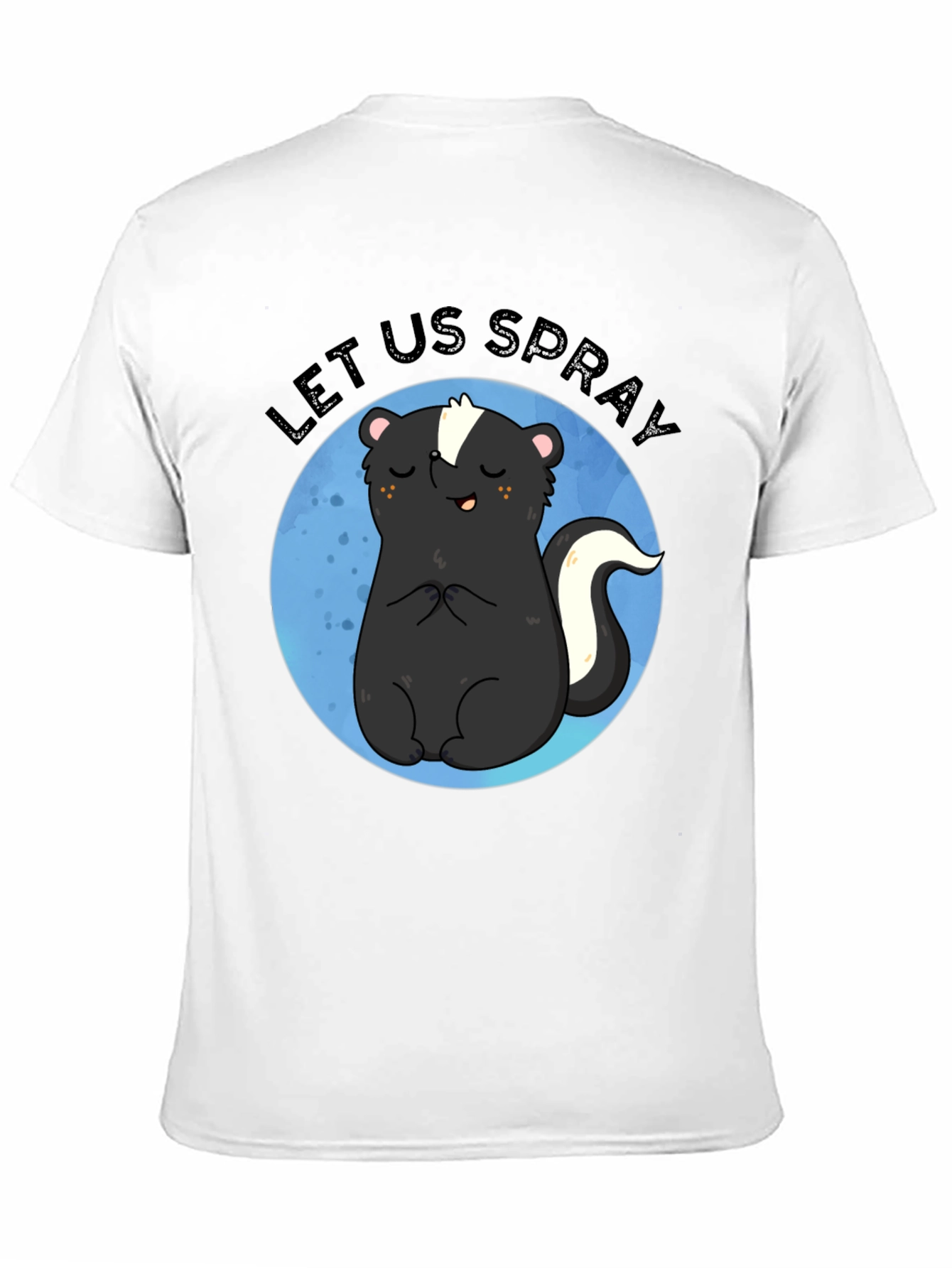 Black Let Us Spray Funny Skunk T-Shirt view 11