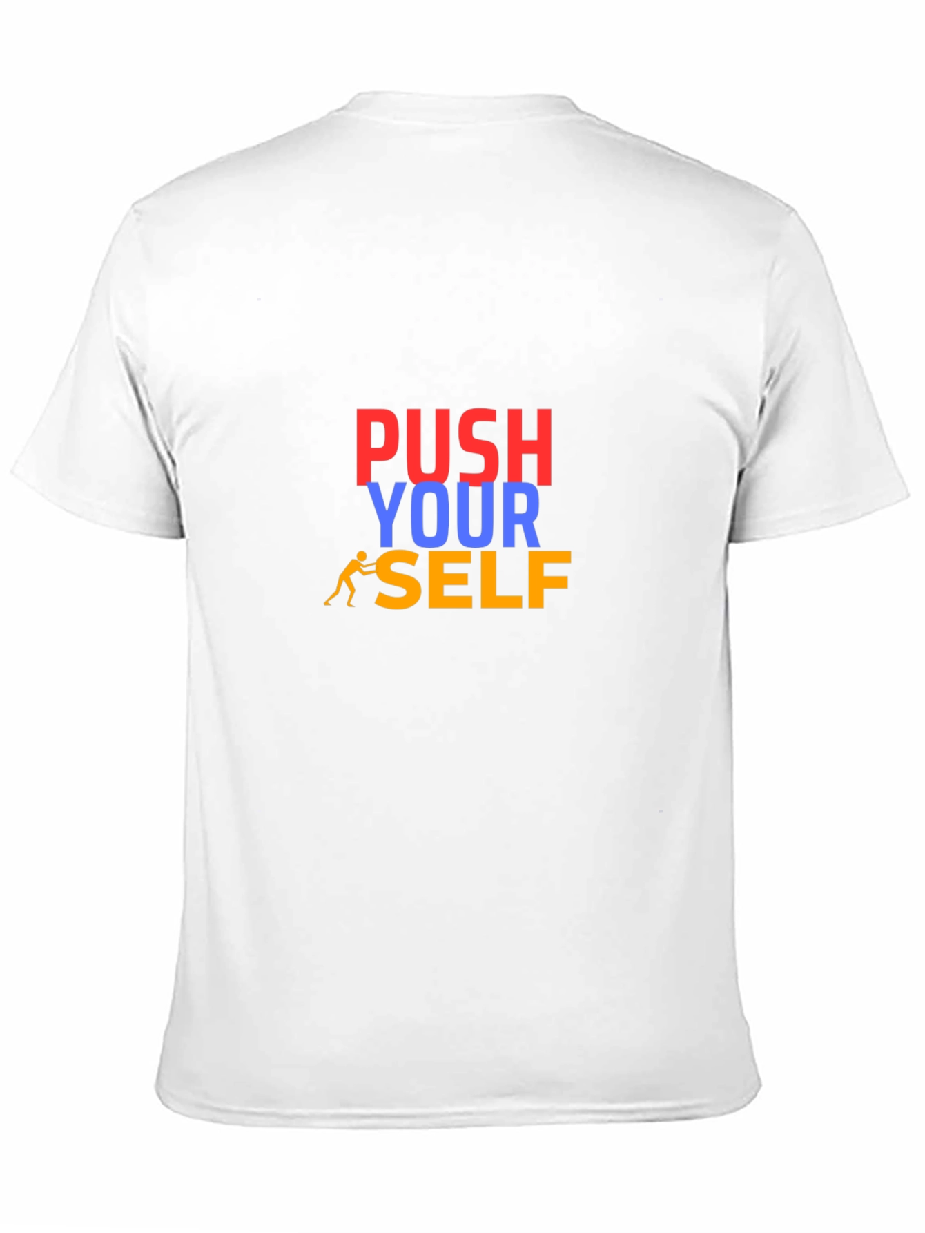 Black Push Yourself T-Shirt - Motivational Design view 11