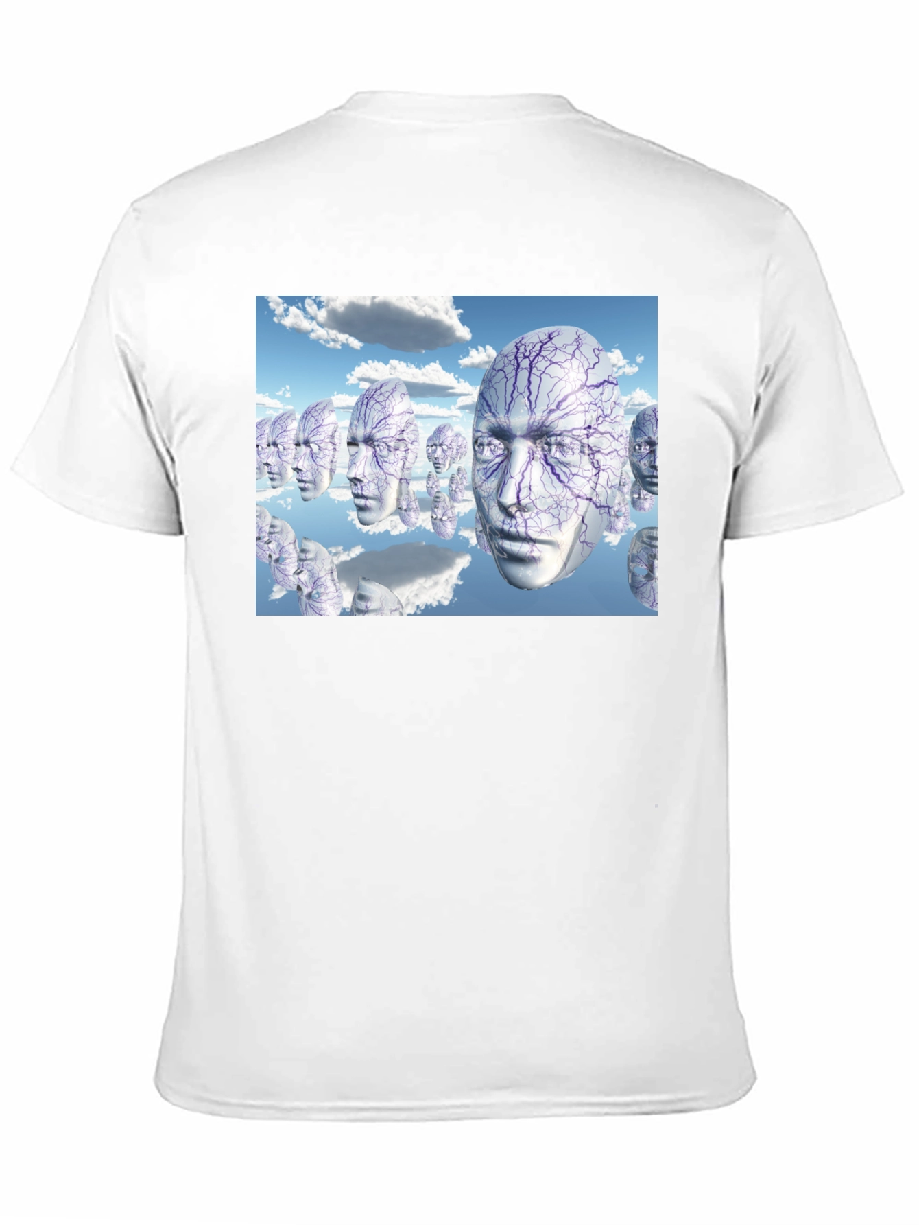 Black Surreal Faces T-Shirt - Unique Graphic Tee view 11
