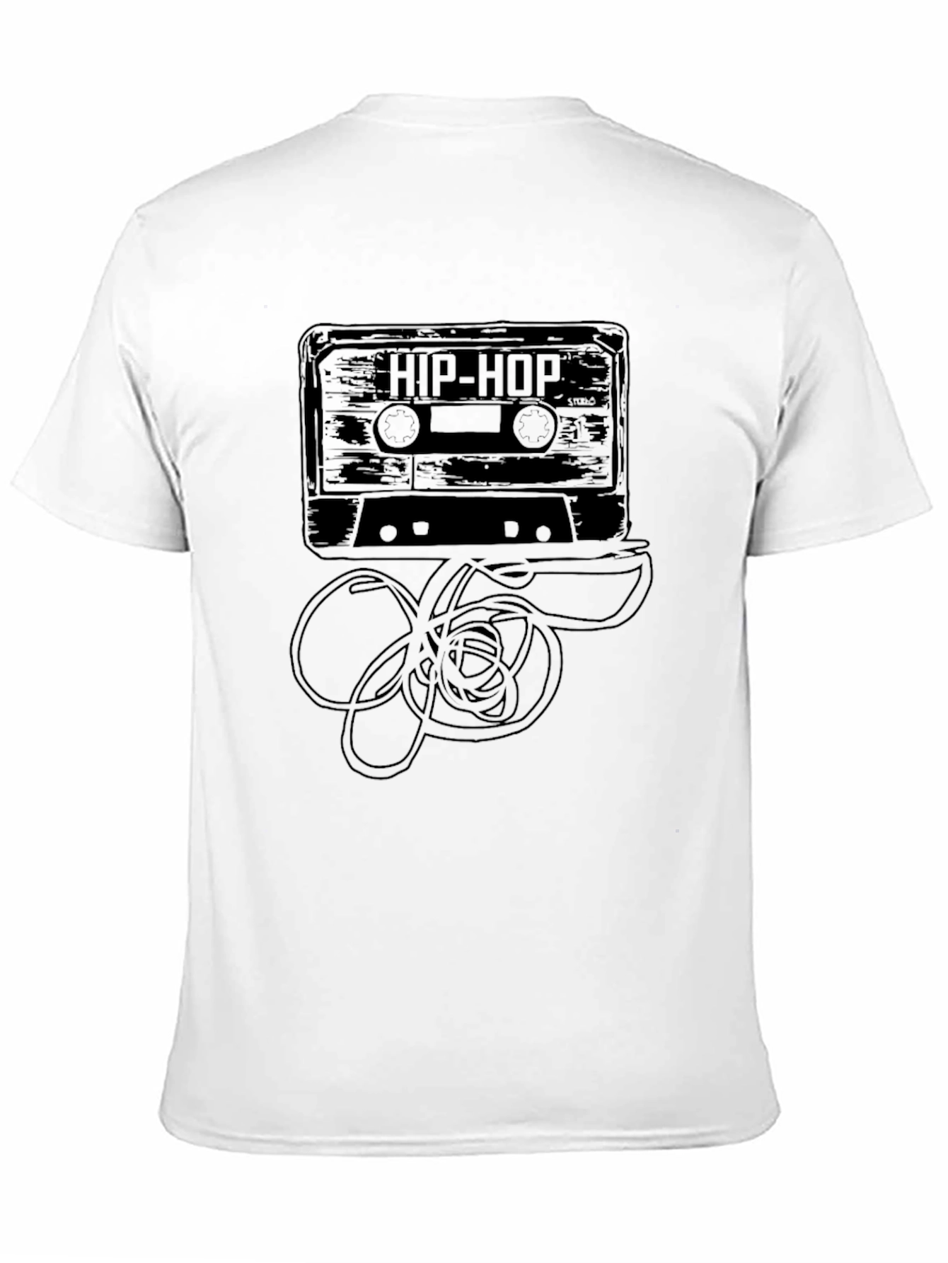 Black Hip Hop Cassette Tape Graphic T-Shirt view 11
