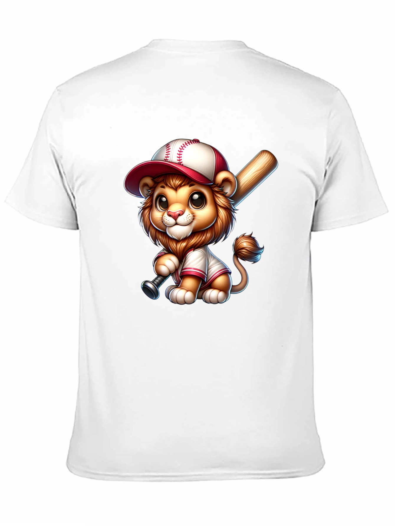 Black Cute Lion Baseball T-Shirt view 11