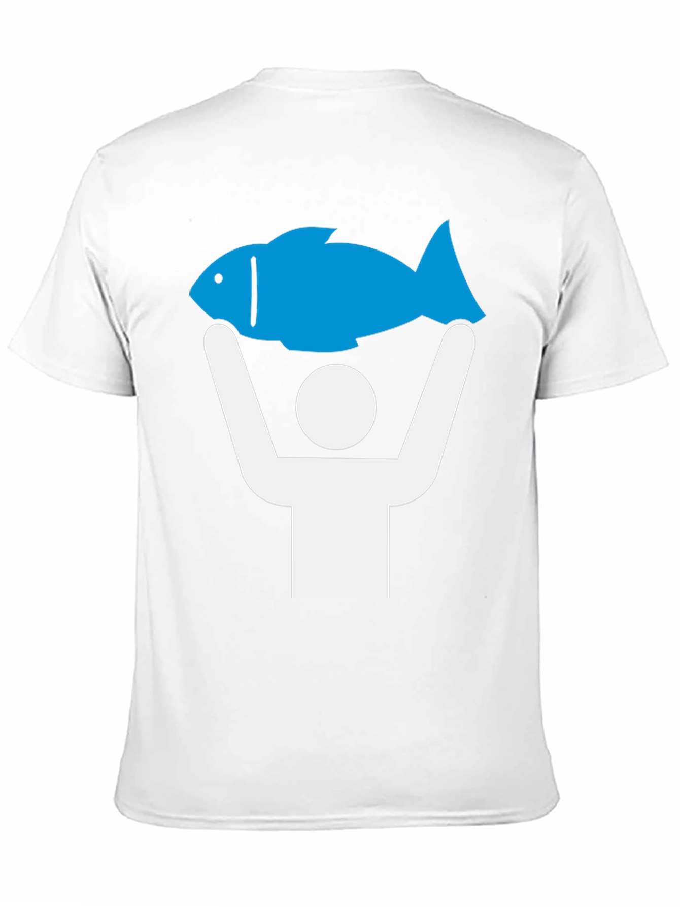 Black Funny Fish Catch T-Shirt - Blue Graphic Tee view 11