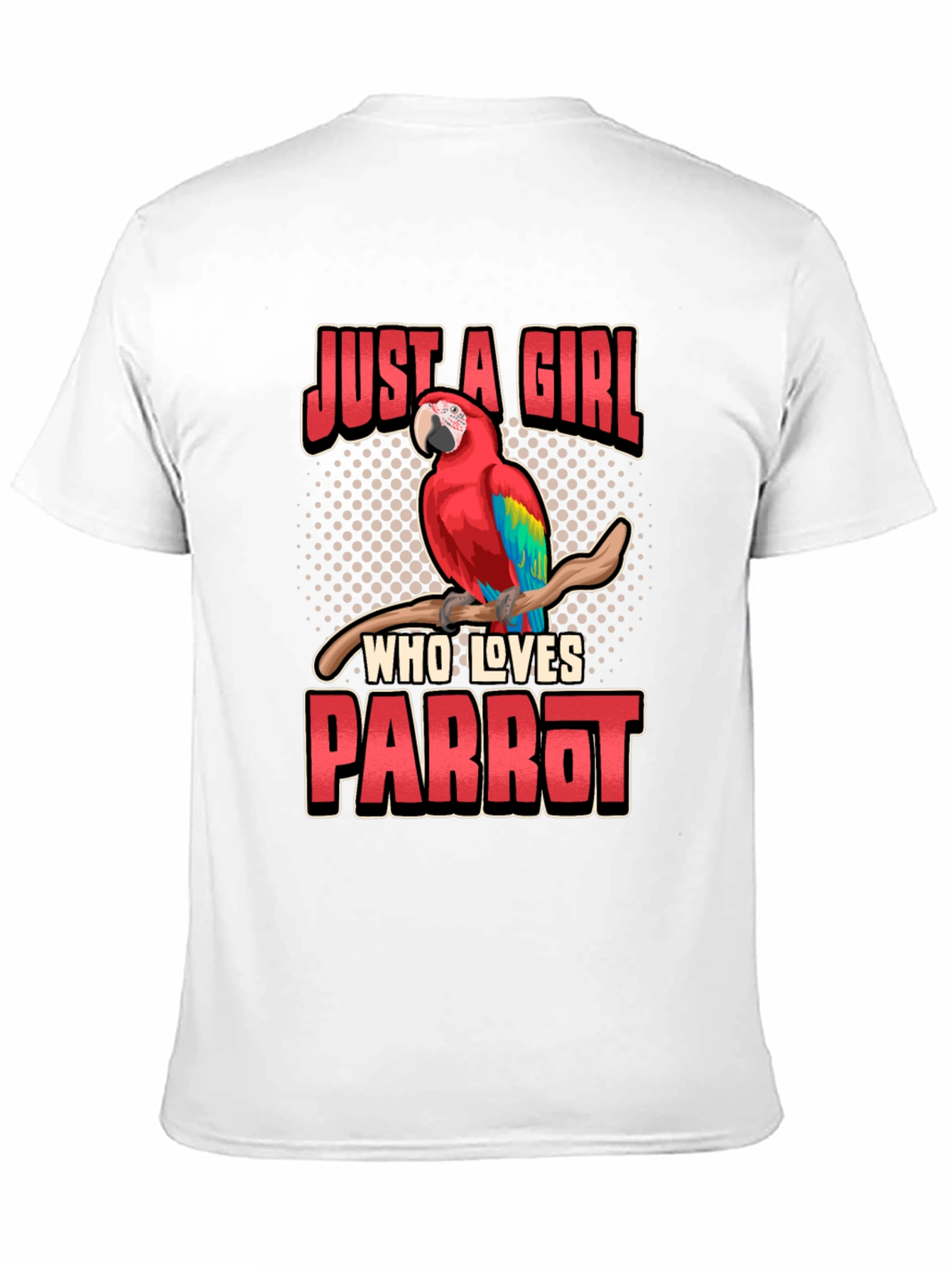 Black Just A Girl Who Loves Parrot T-Shirt view 11