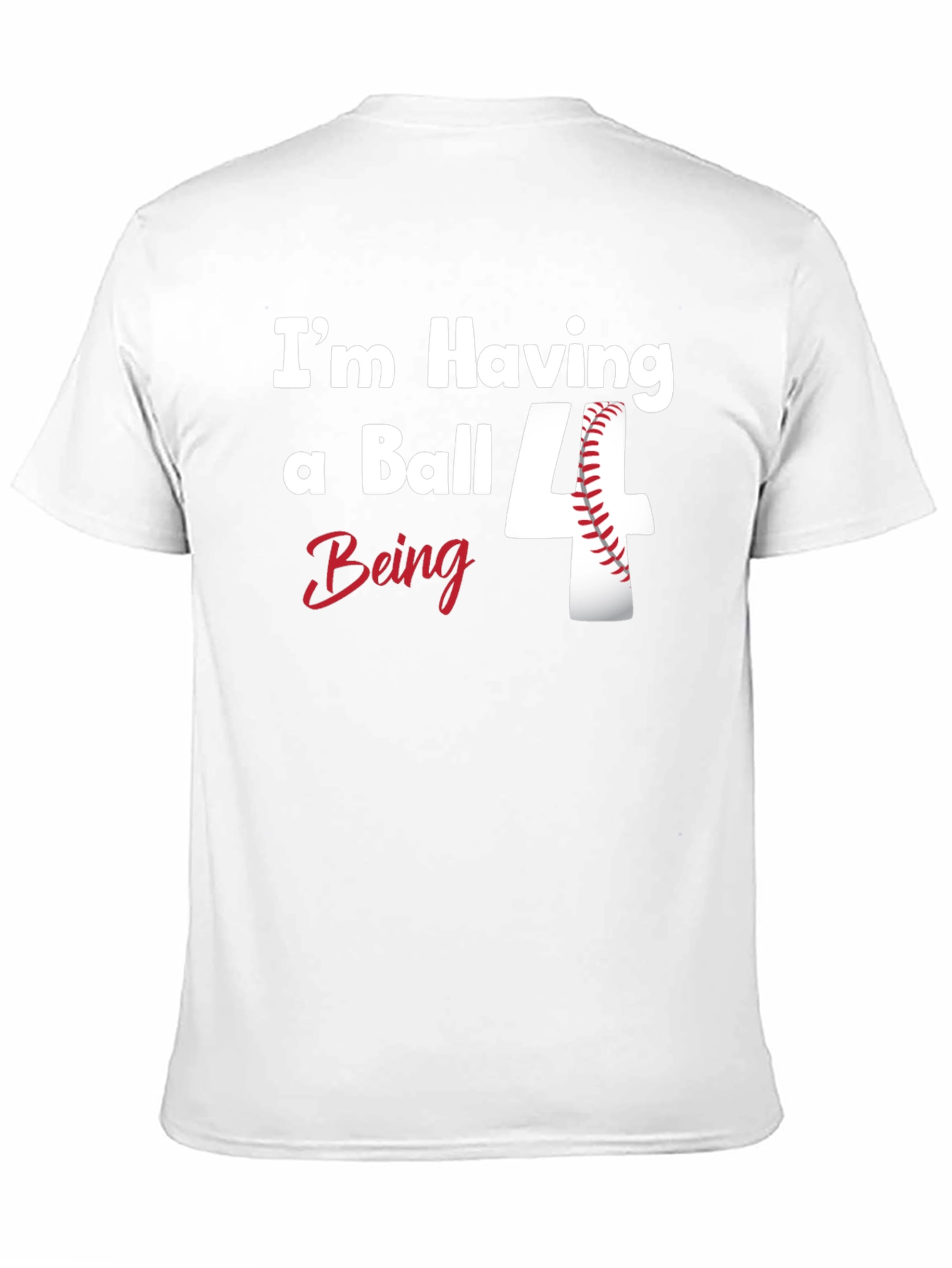 Black Baseball Birthday Shirt - "I'm Having a Ball Being 4" view 11