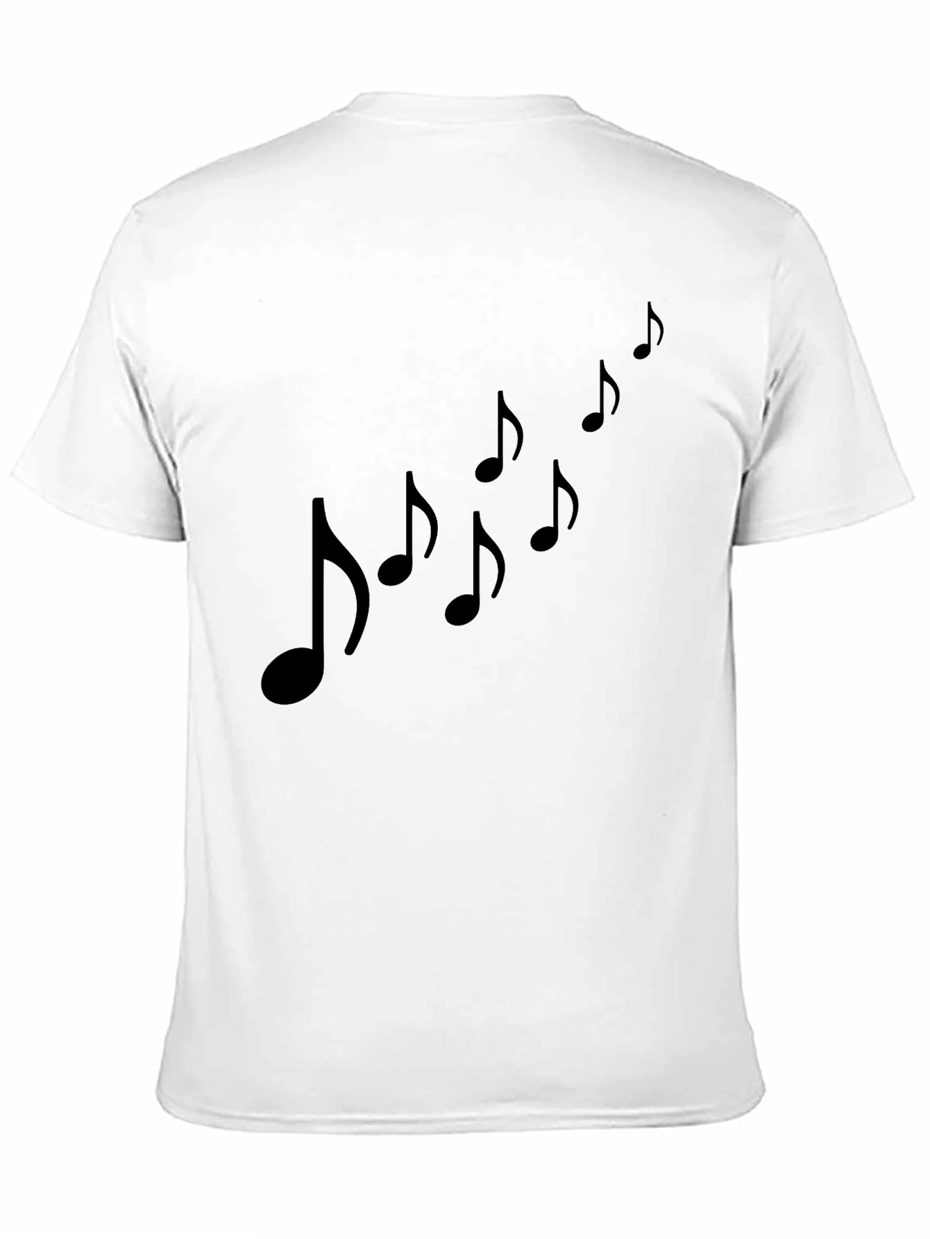Black Musical Notes Black T-Shirt view 11