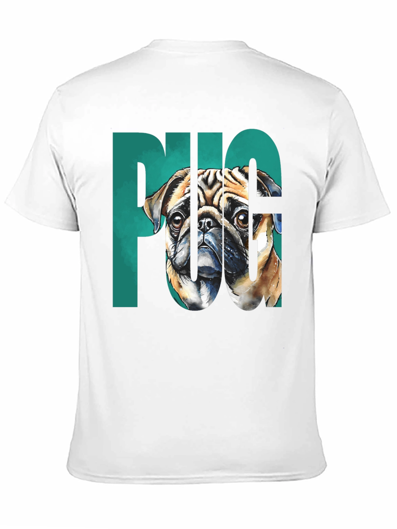 Black Pug Graphic Tee - Men's Black Cotton T-Shirt view 11