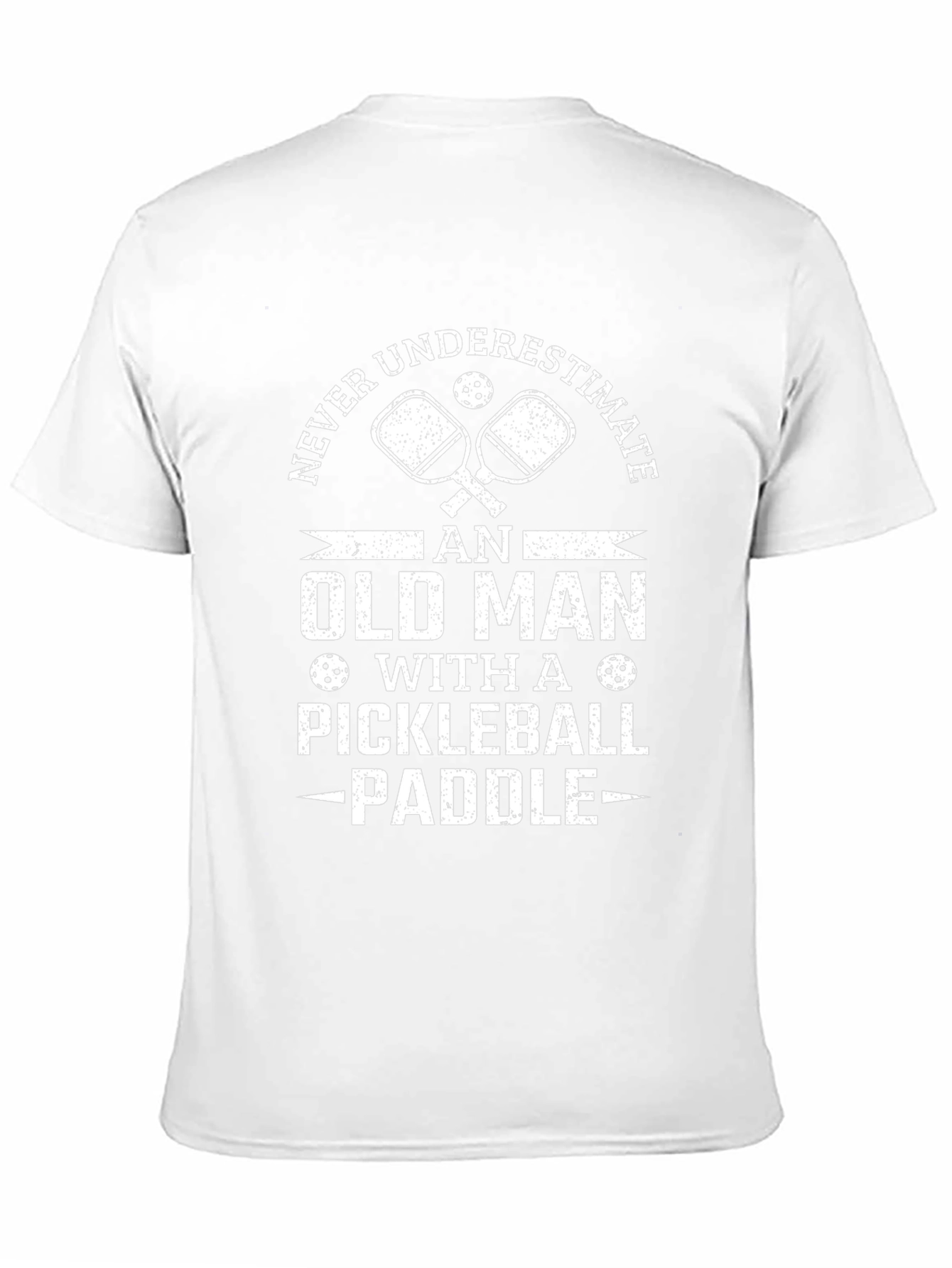 Black Funny Pickleball Old Man T-Shirt view 11