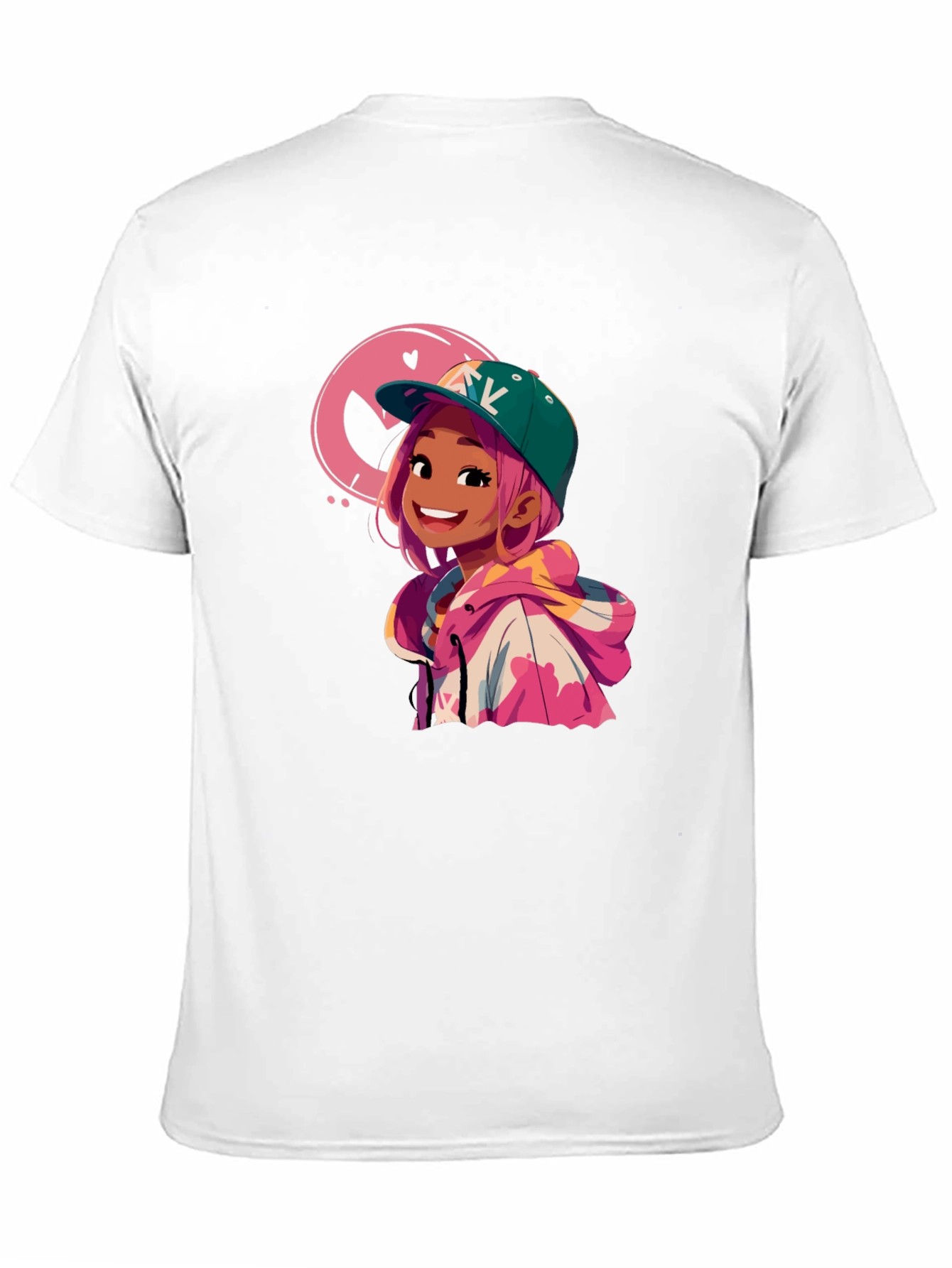 Black Cartoon Girl Graphic Black T-Shirt view 11