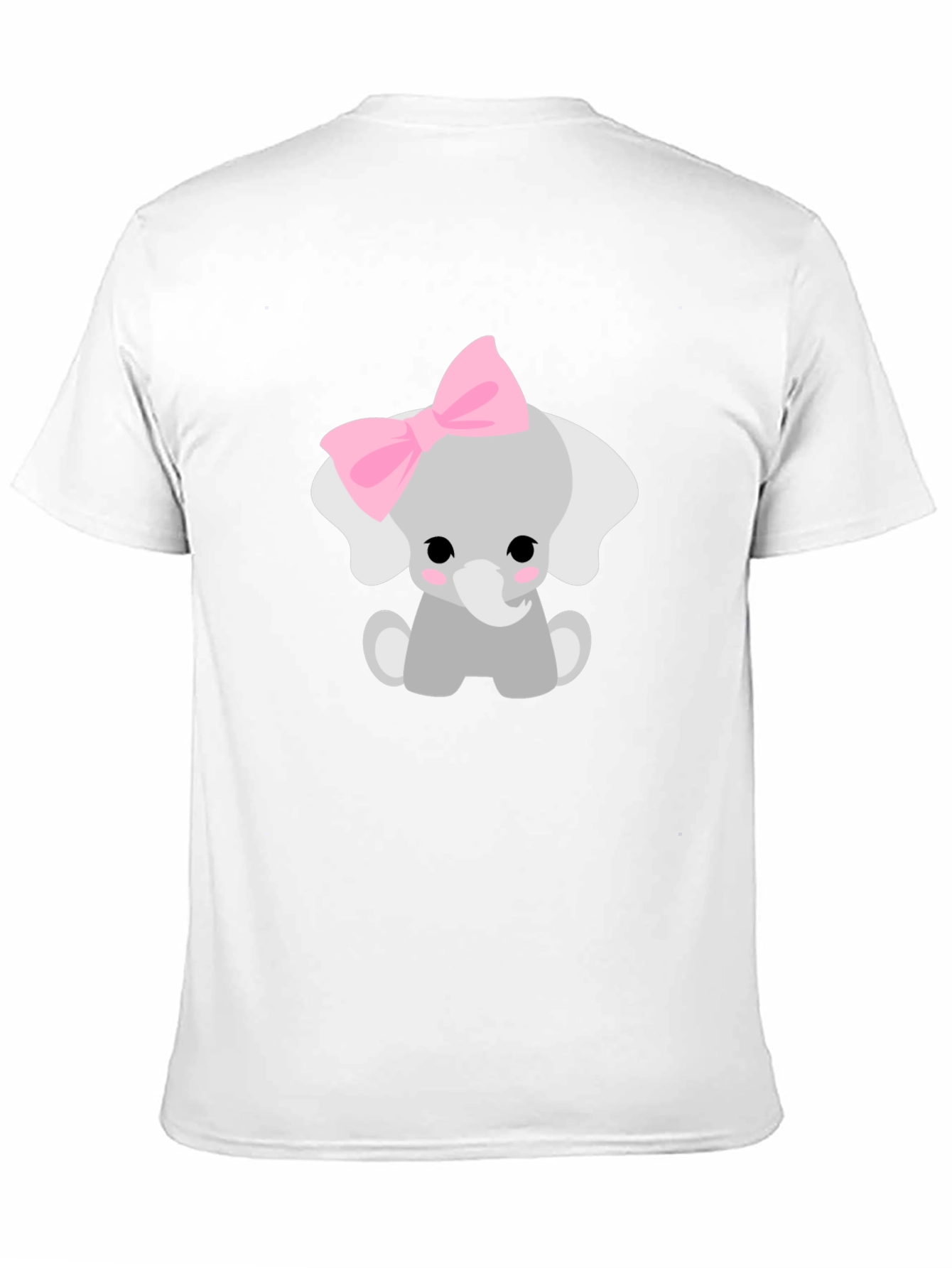 Black Cute Elephant Bow T-Shirt - Unisex Soft Cotton Tee view 11