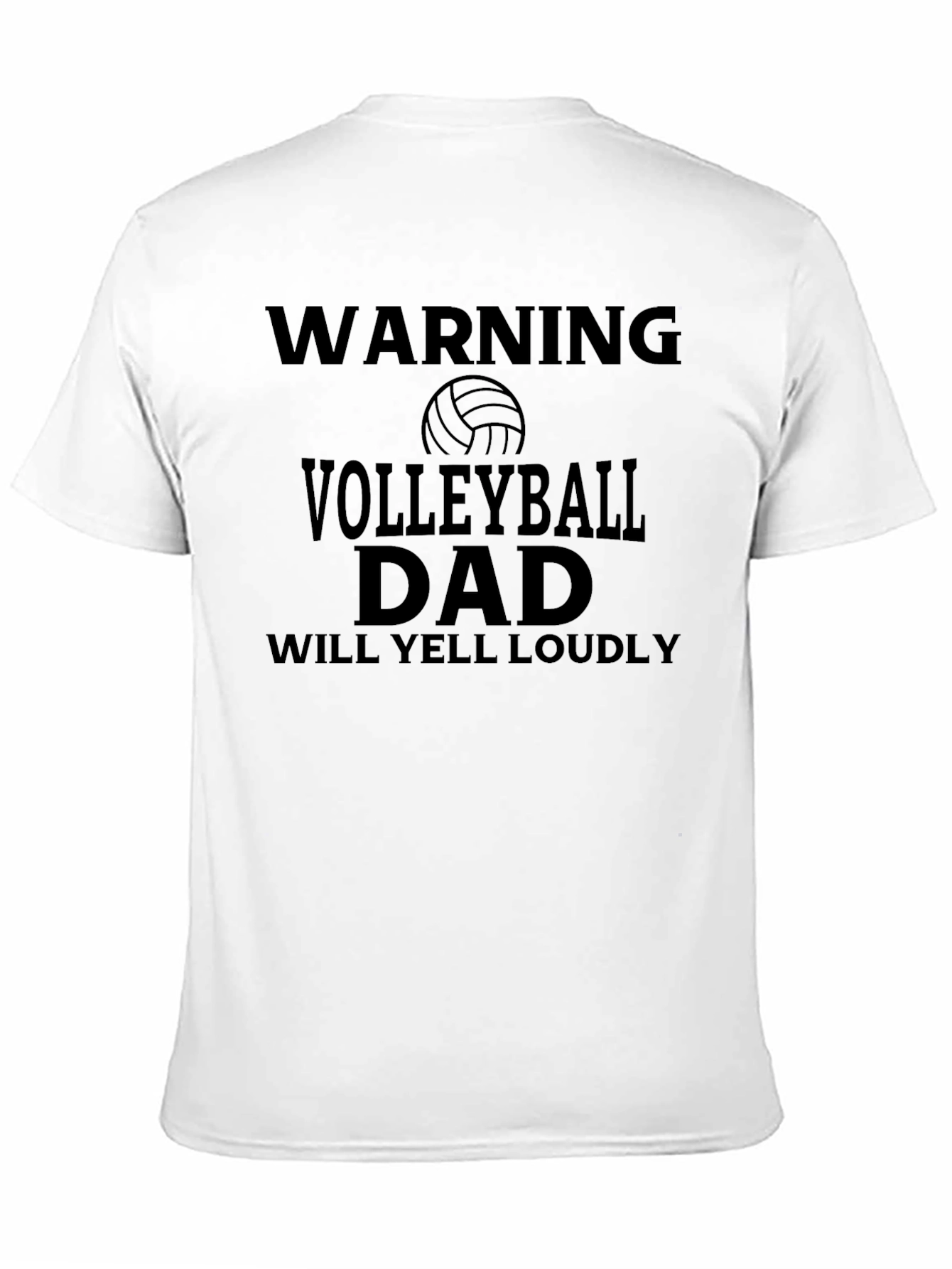 Black Volleyball Dad Warning T-Shirt - Loudly Yelling Supporter view 11
