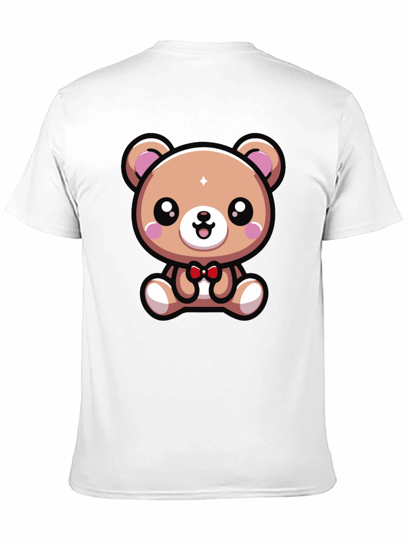 Black Cute Cartoon Bear Graphic Tee - Black view 11