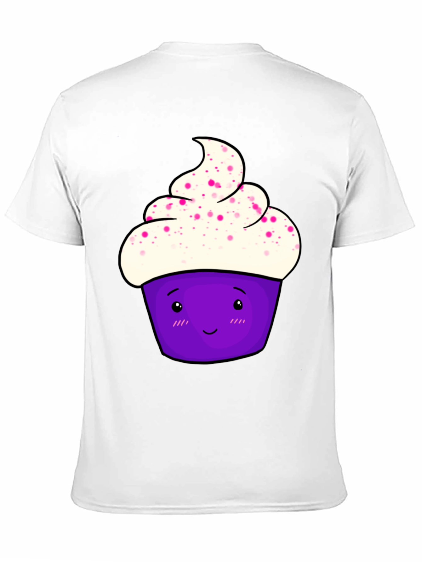 Black Cute Cupcake Graphic T-Shirt - Black Cotton Tee view 11