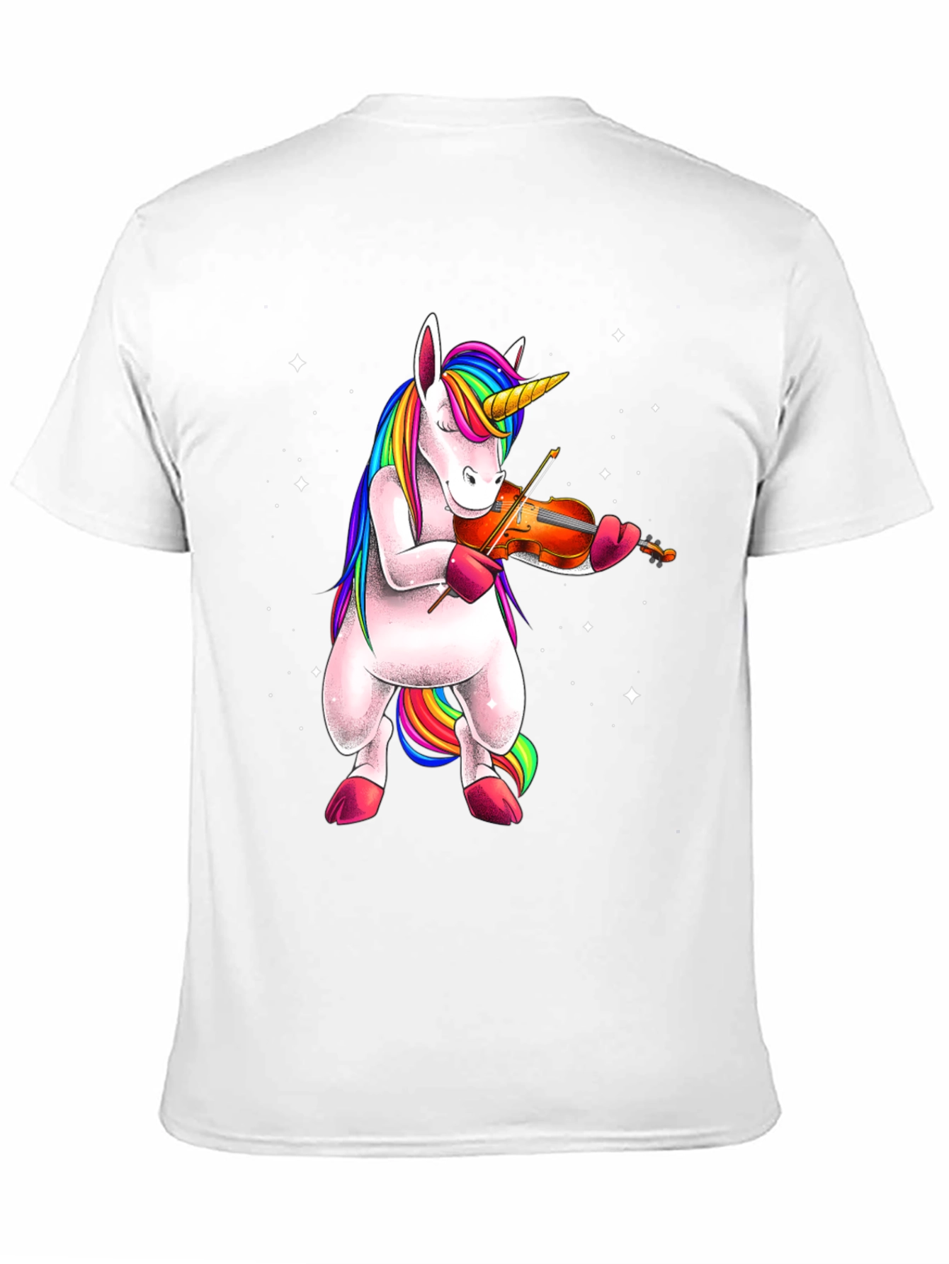 Black Unicorn Playing Violin T-Shirt - Black view 11