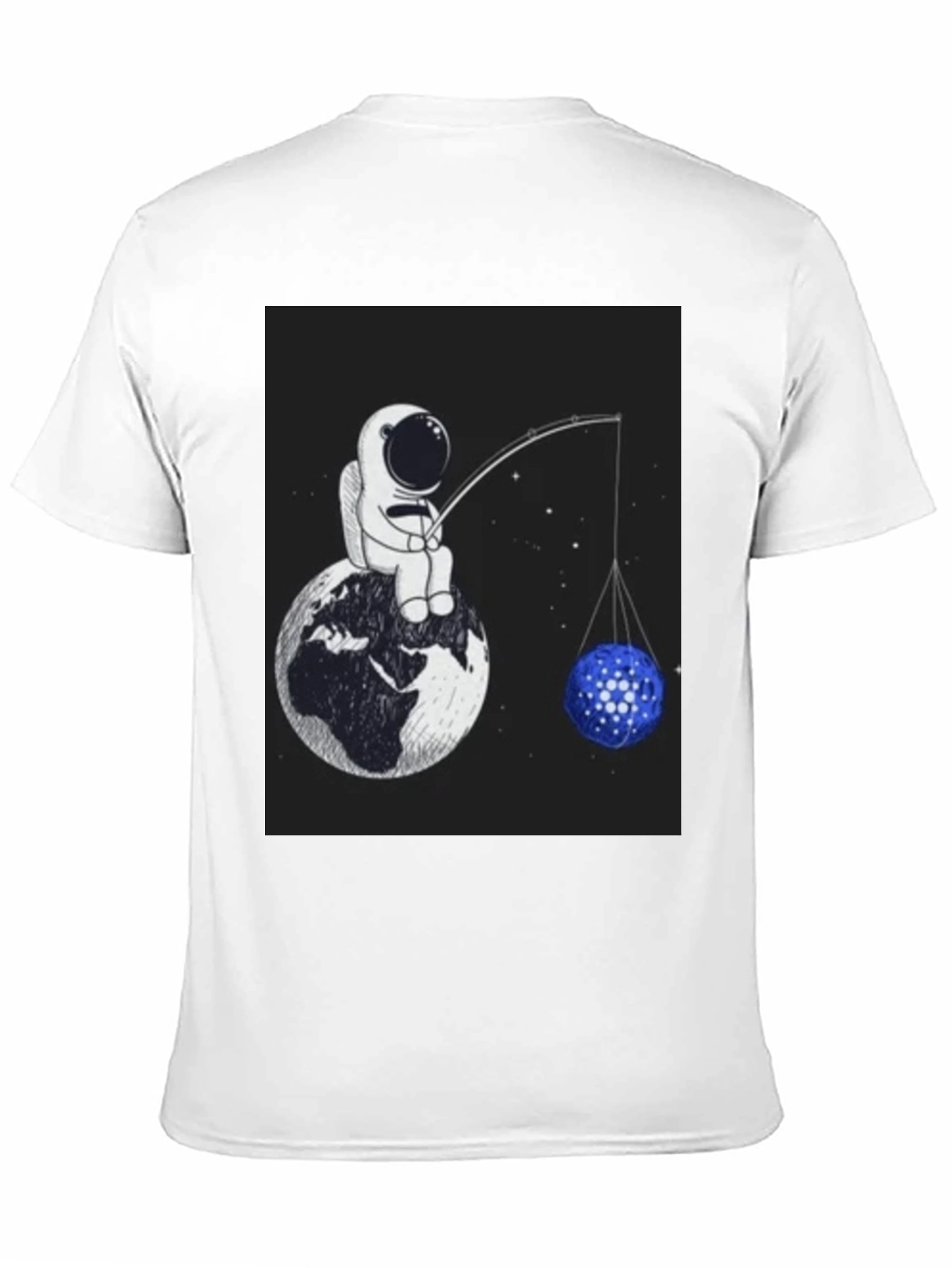 Black Astronaut Fishing T-Shirt - Unique Space Design view 11
