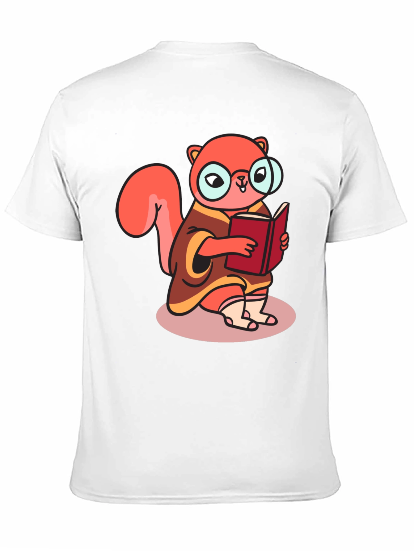 Black Bookish Squirrel Tee - Cartoon Animal Shirt view 11