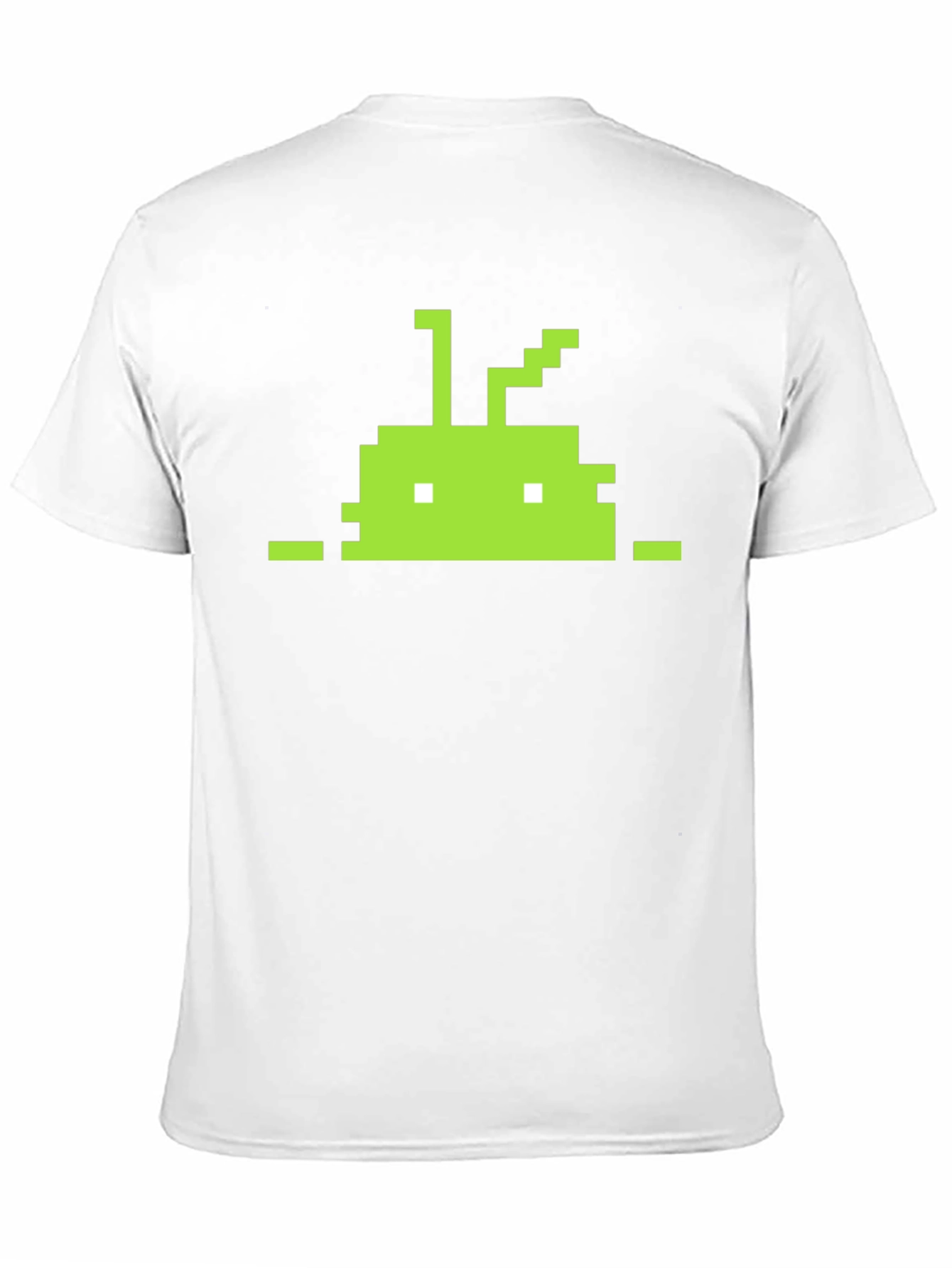 Black Pixelated Android Robot Black T-Shirt view 11