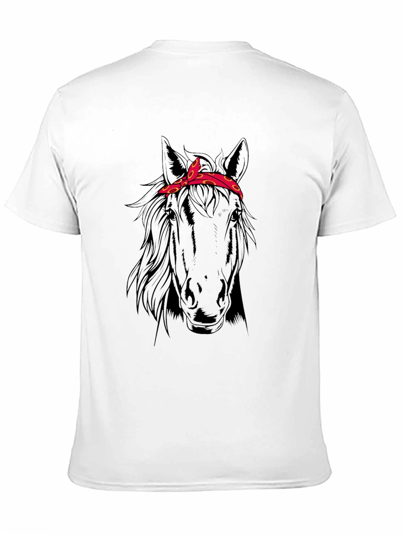 Black Horse Head Bandana T-Shirt - Black view 11