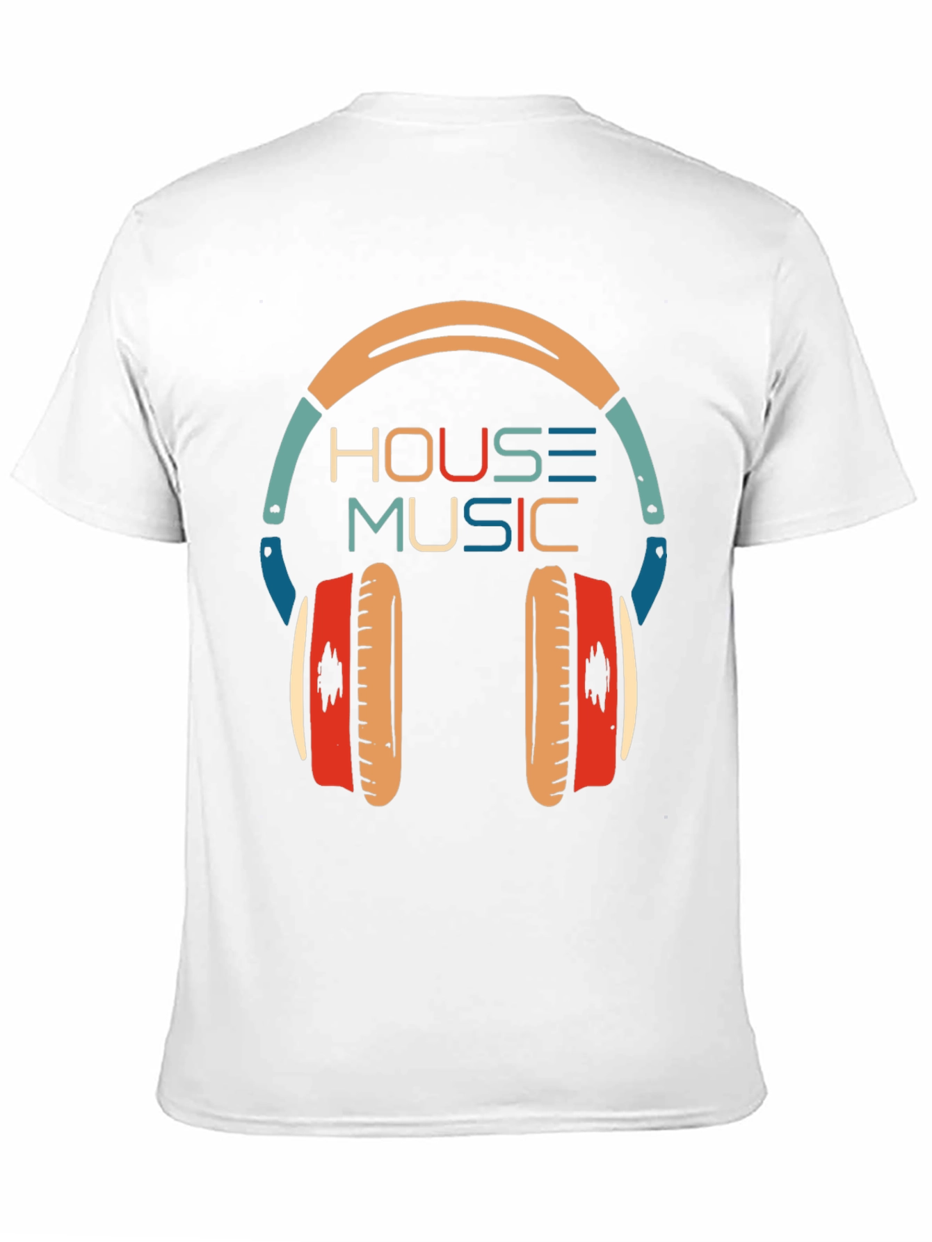 Black House Music Headphone Graphic T-Shirt view 11