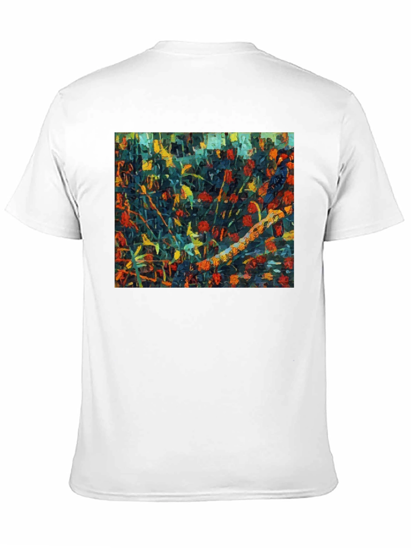 Black Abstract Floral Print Black T-Shirt view 11