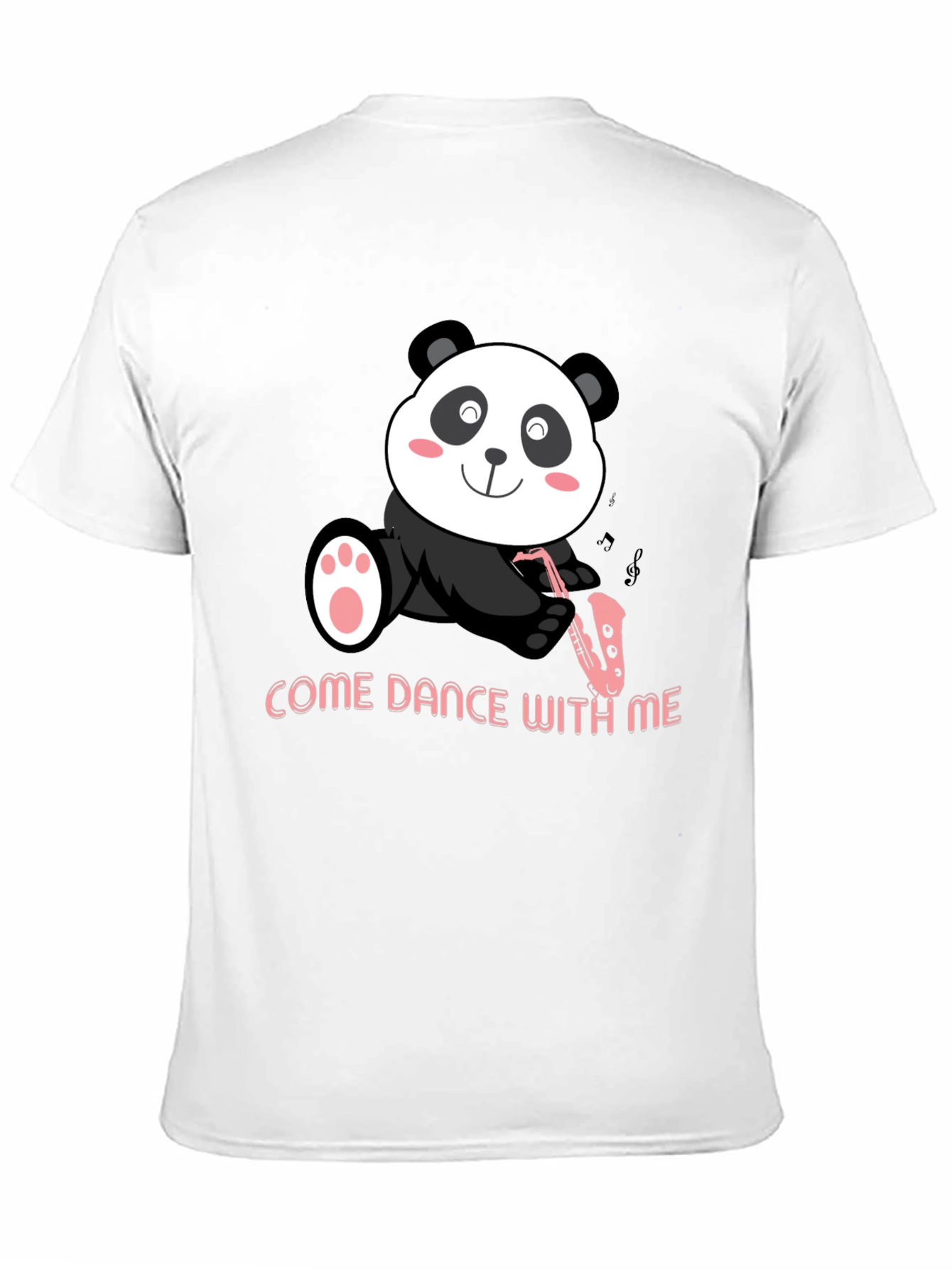Black Panda Sax T-Shirt - "Come Dance With Me" Black Cotton Tee view 11