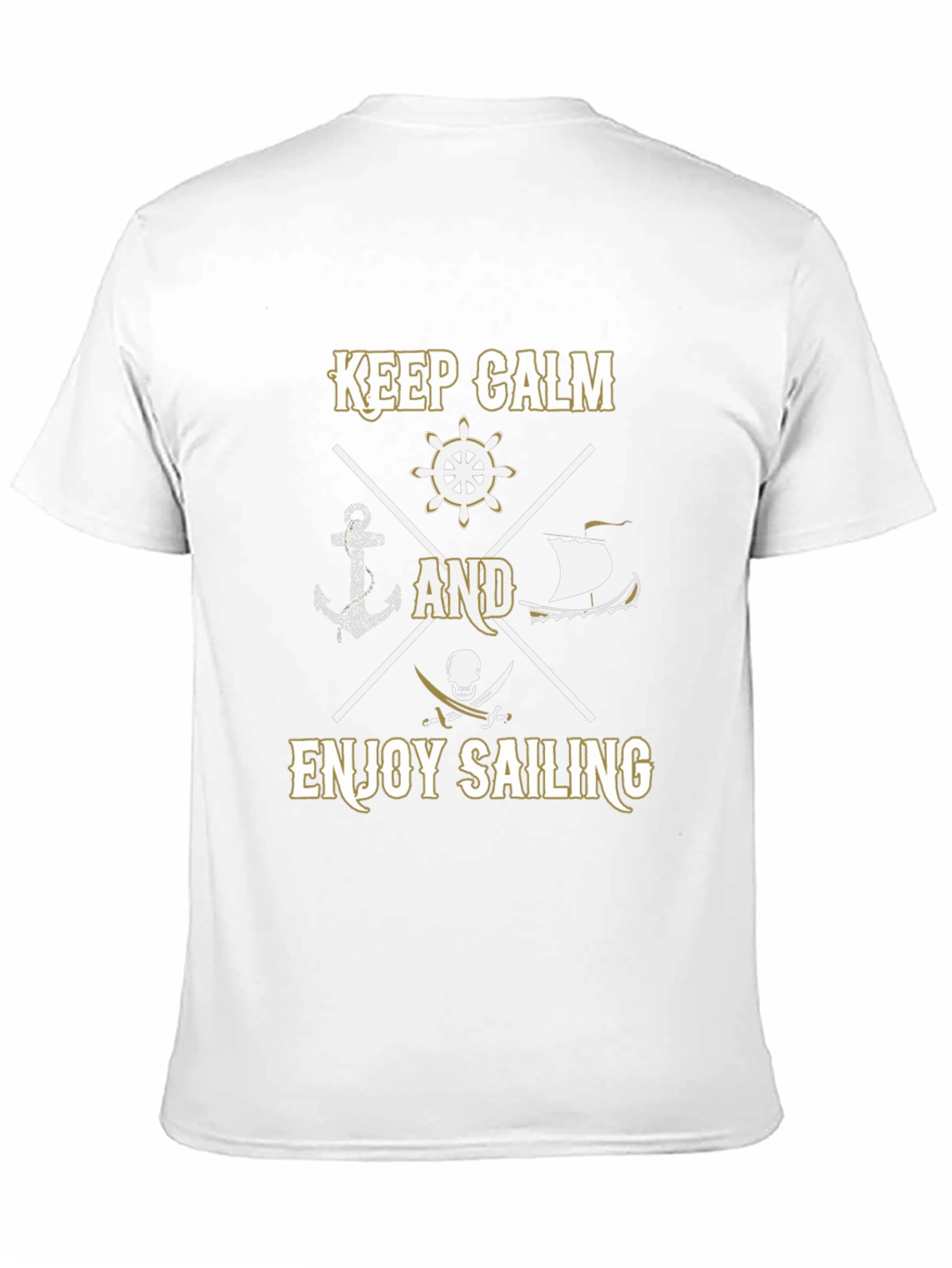 Black Keep Calm and Enjoy Sailing Men's T-shirt view 11
