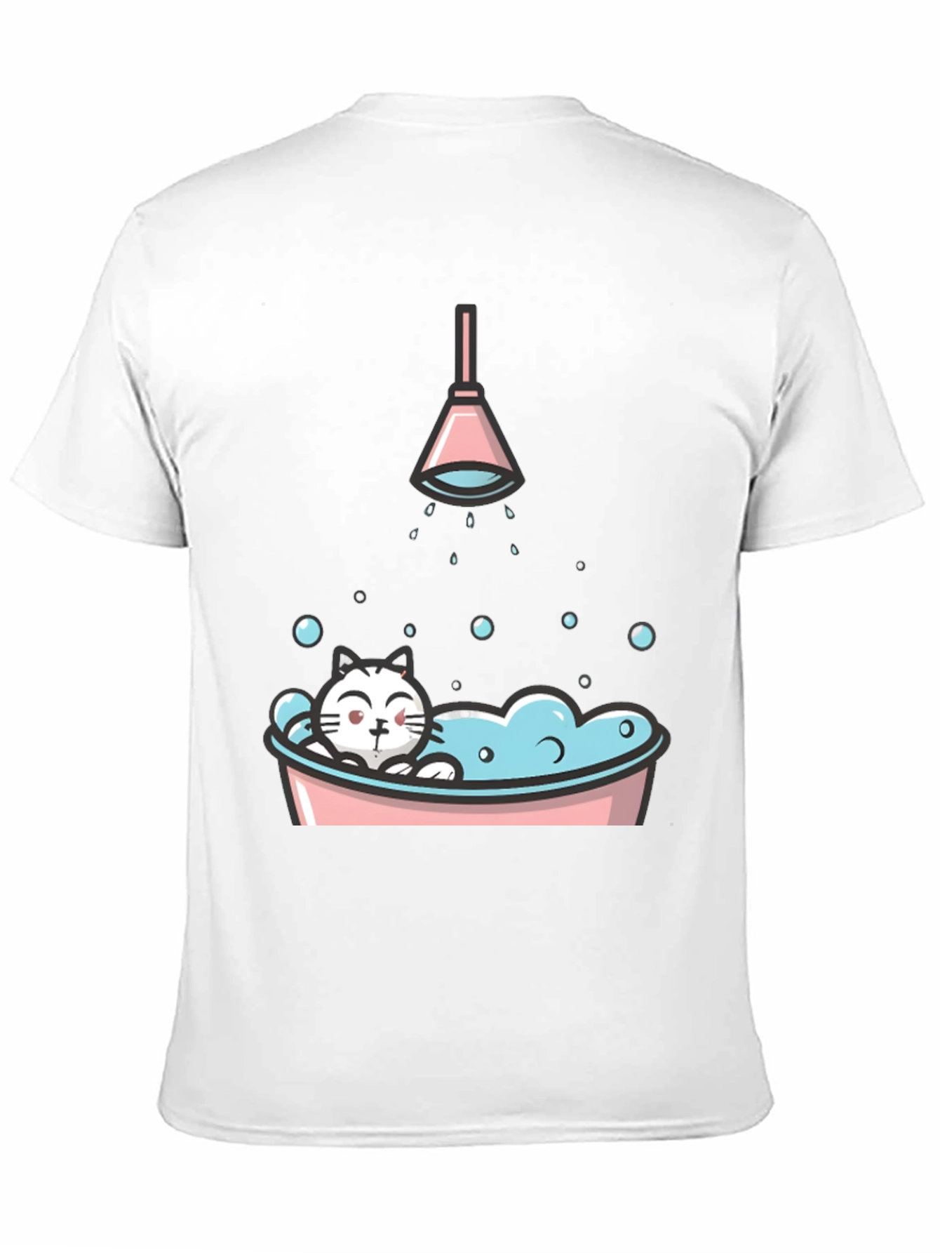 Black Cute Cat in Tub Graphic T-Shirt view 11