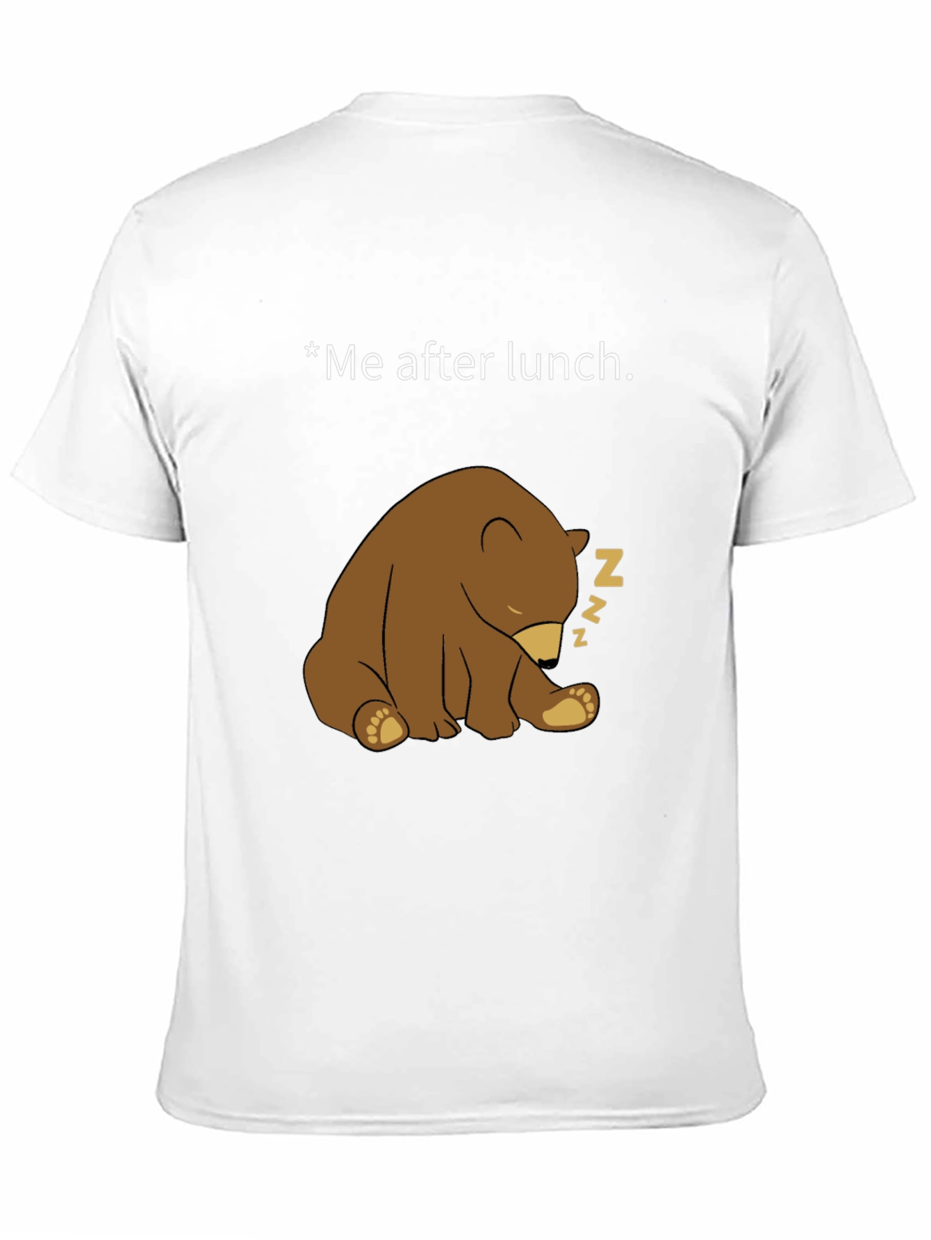 Black Funny Sleeping Bear Graphic Tee - Me After Lunch view 11