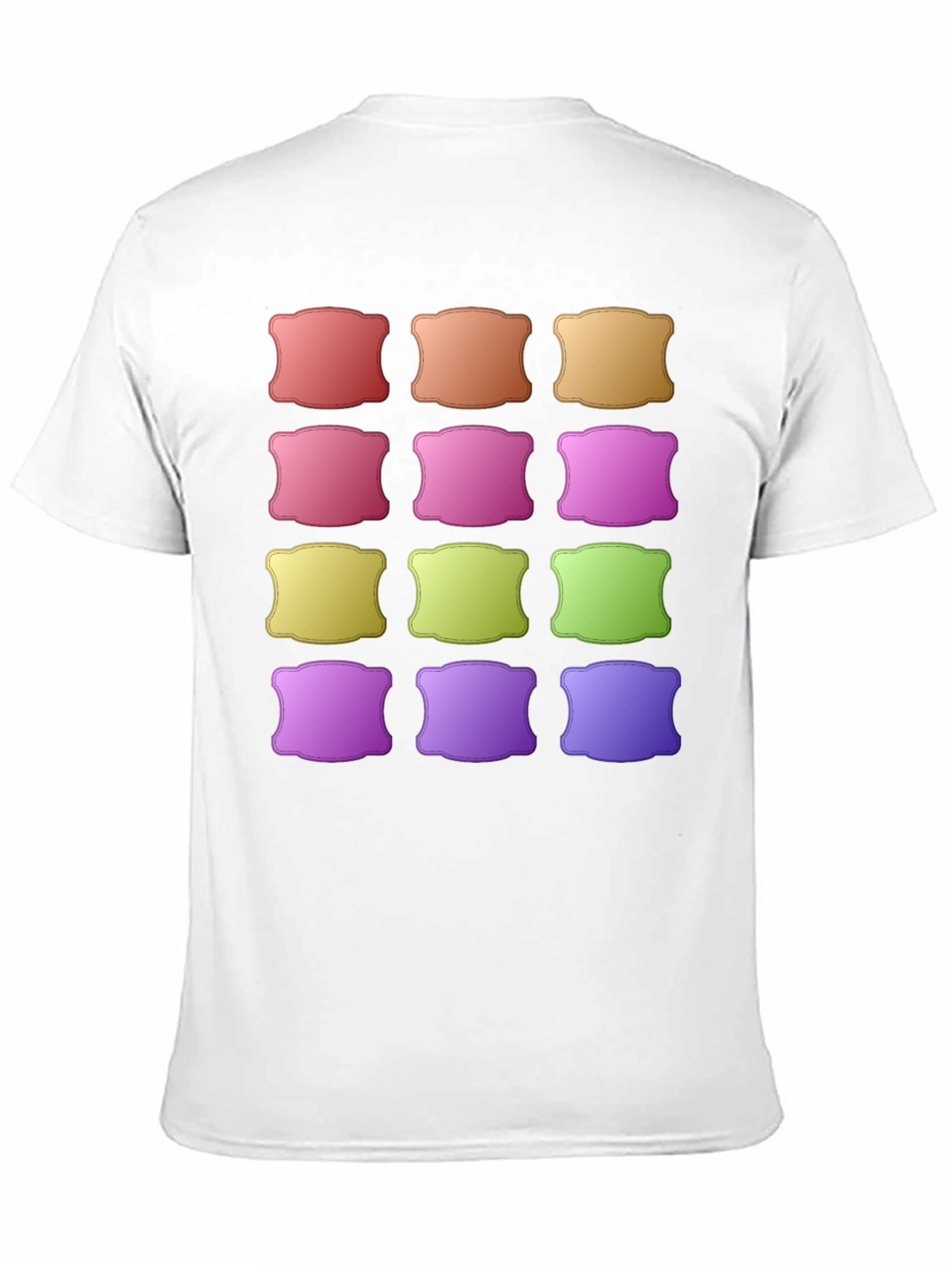 Black Colorful Pillow Pattern Black T-Shirt view 11