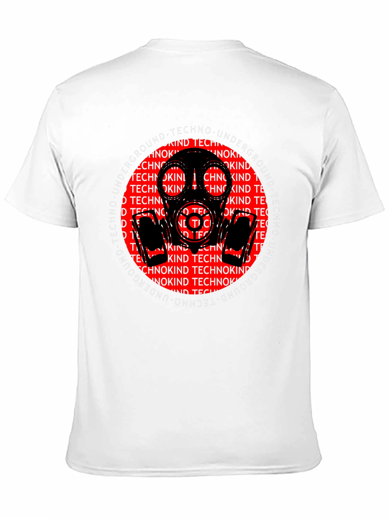 Black Techno Underground Gas Mask Graphic Tee view 11