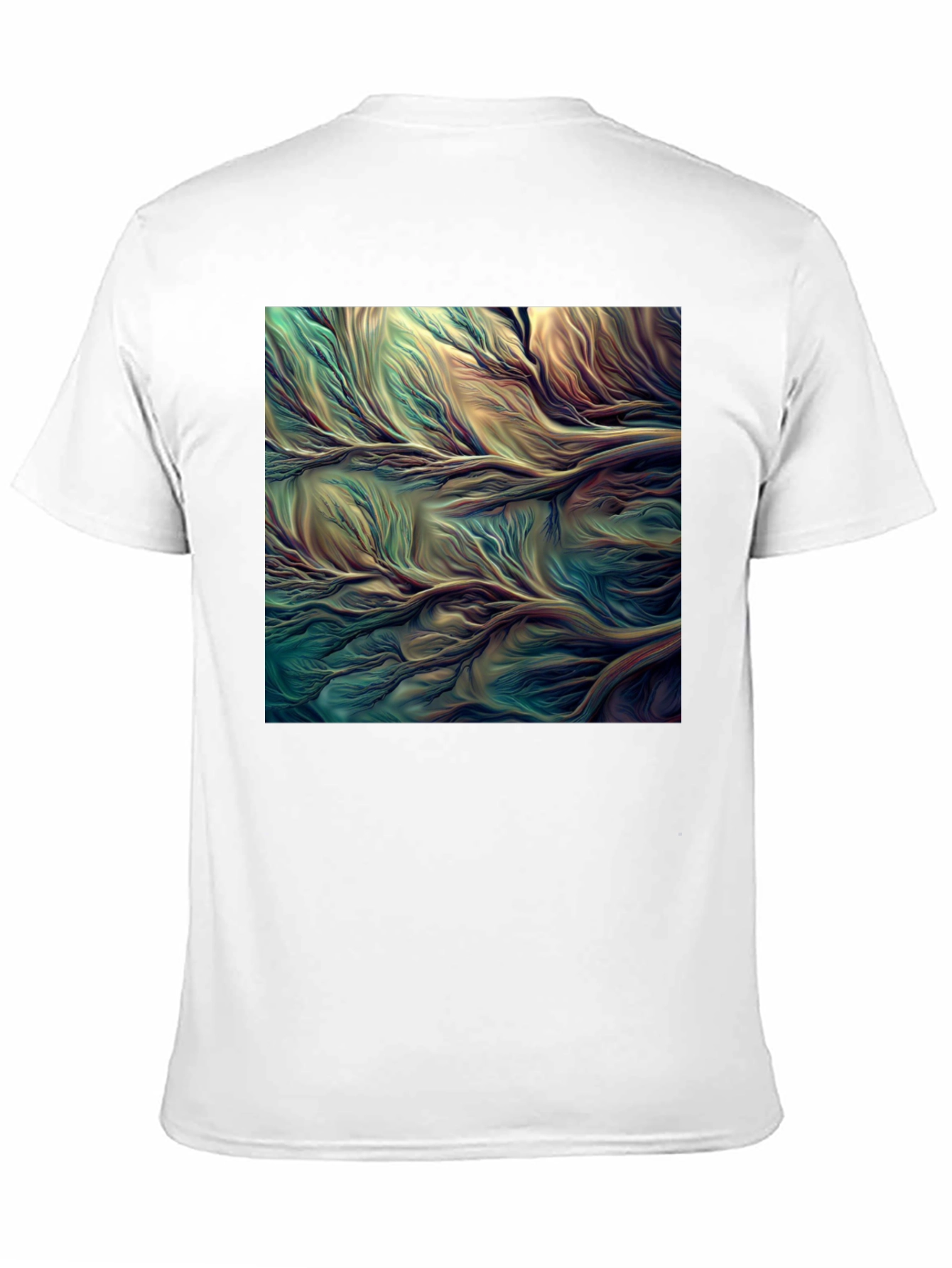 Black Abstract Flowing River T-Shirt view 11