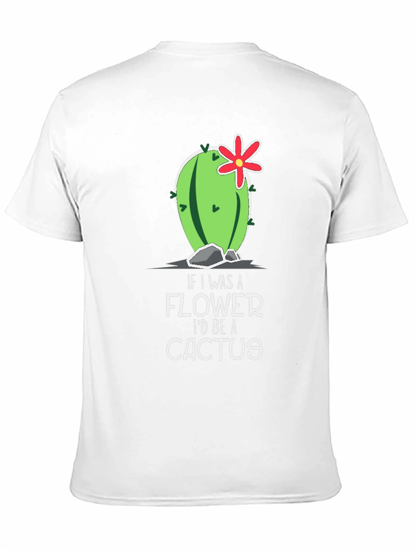 Black Funny Cactus Graphic T-Shirt - If I Was A Flower view 11