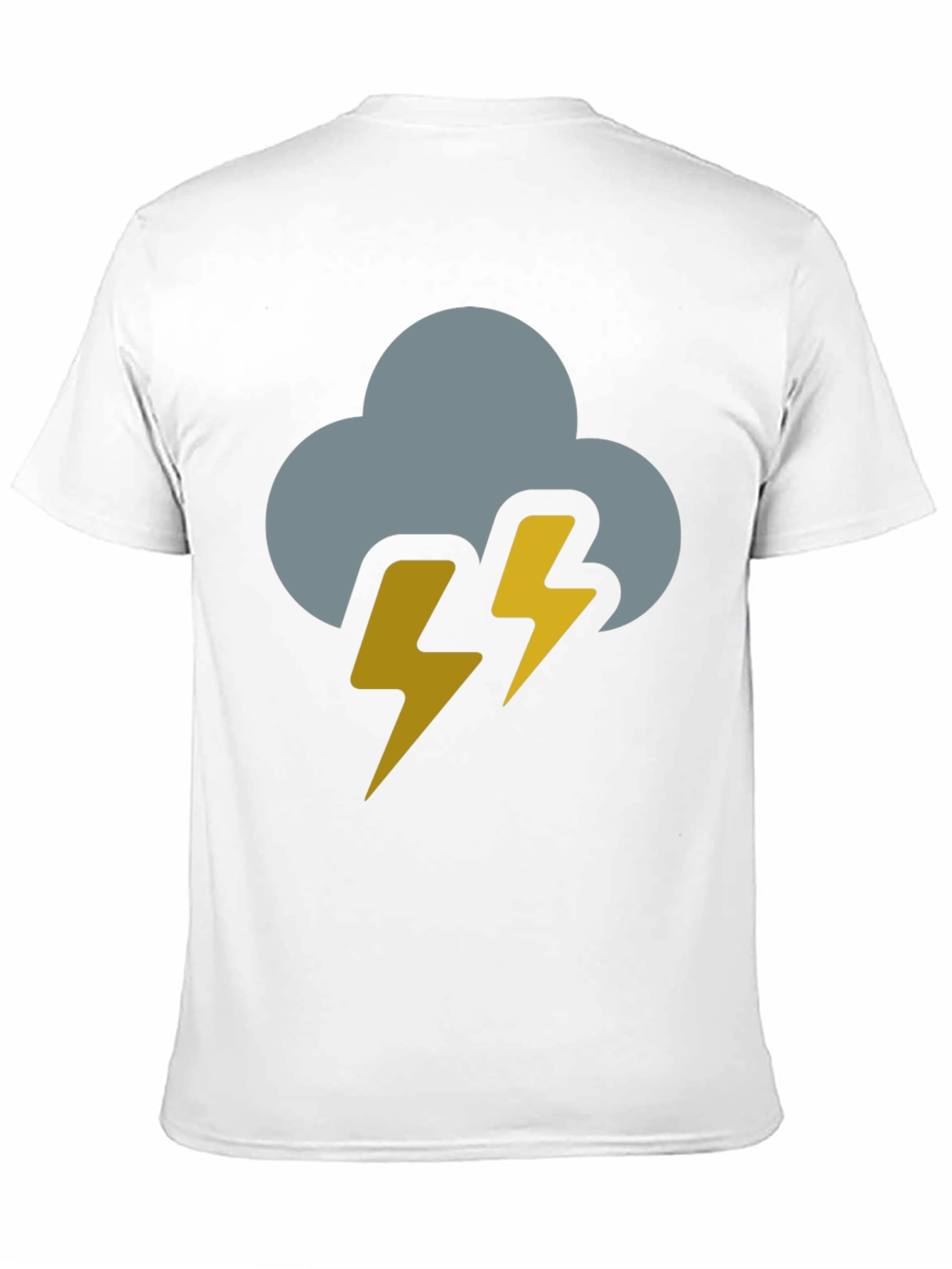 Black Storm Cloud Lightning Bolt Black T-Shirt view 11