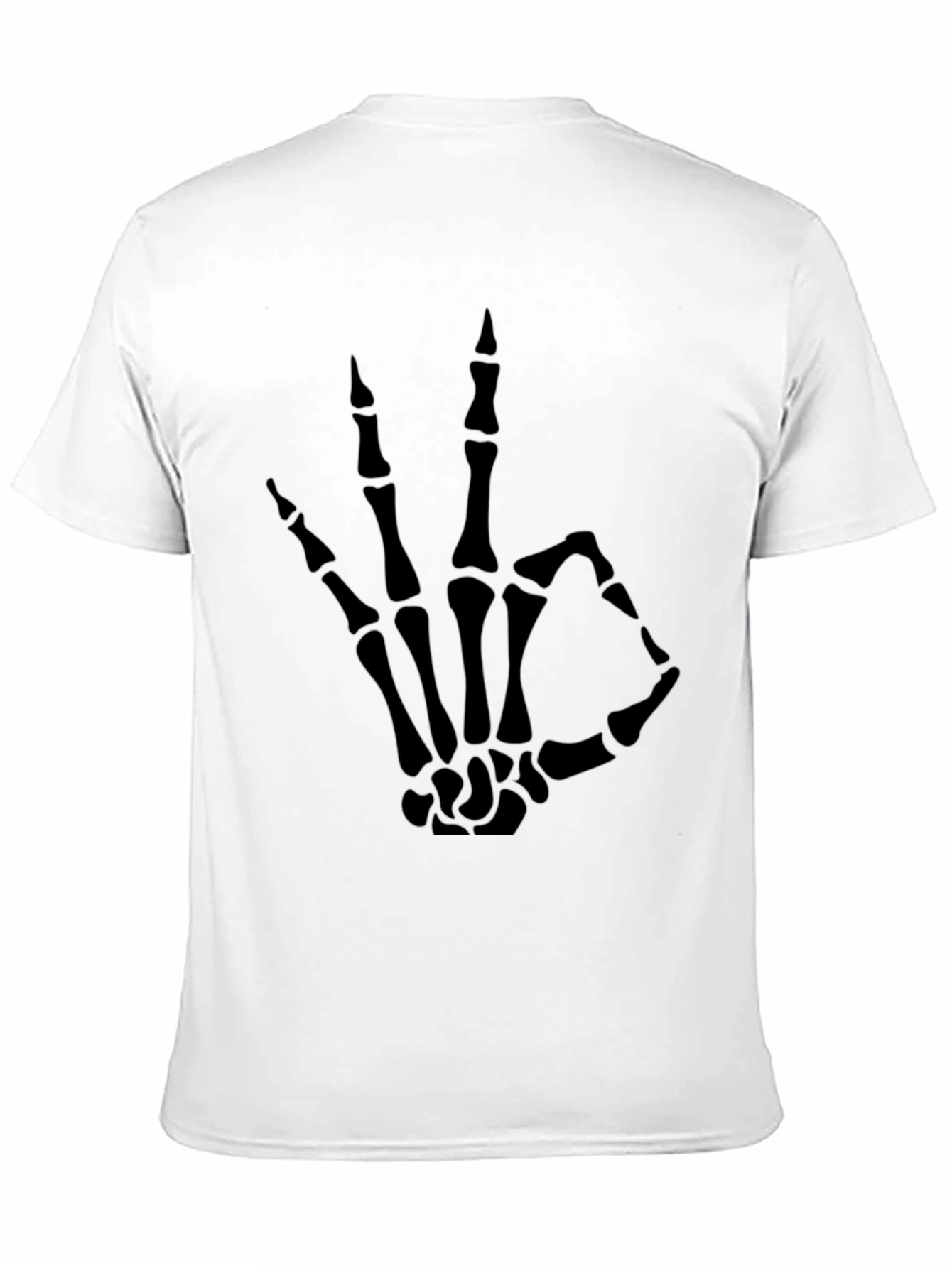 Black Skeleton Hand OK Sign Graphic Tee - Black view 11
