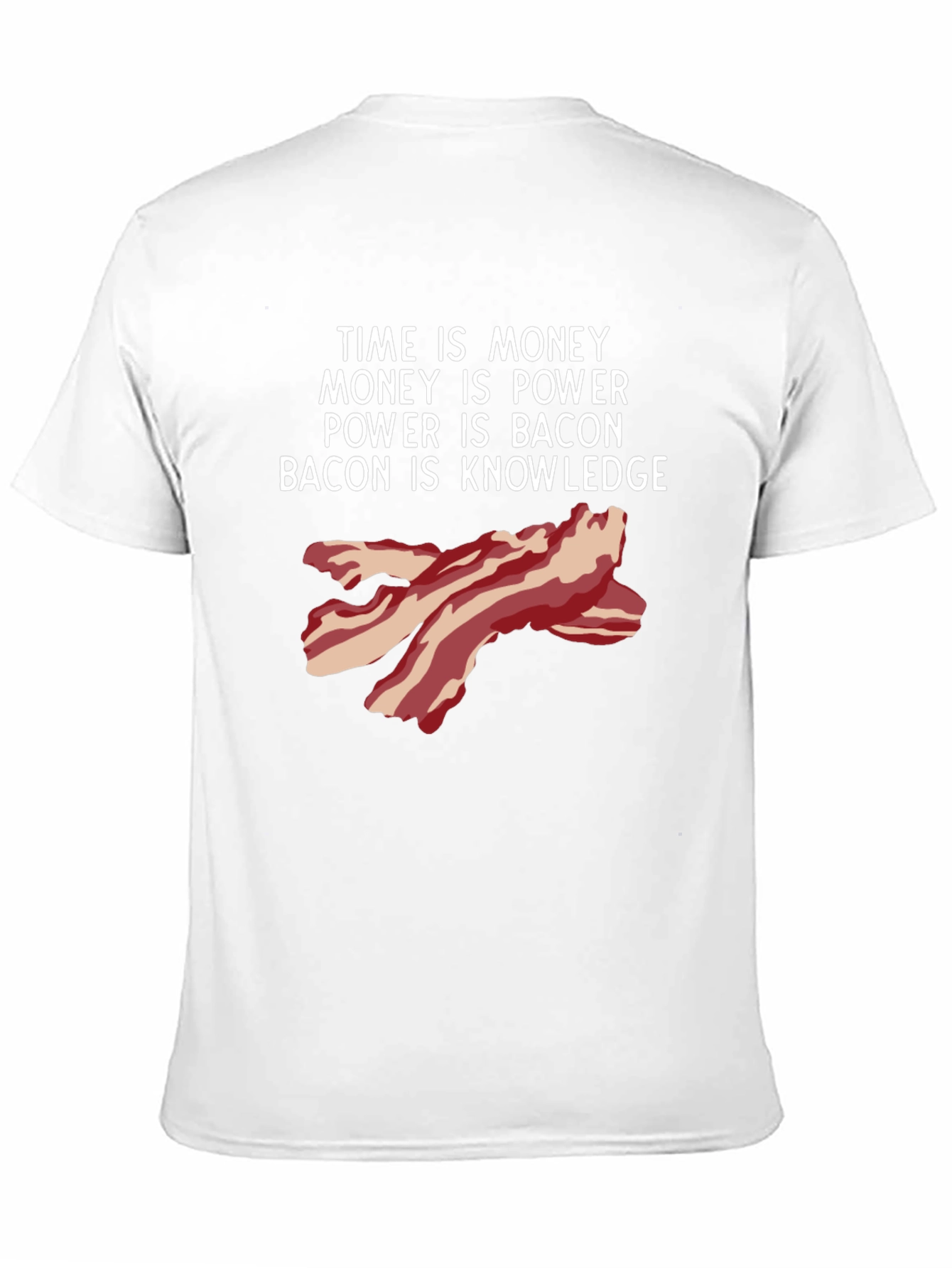 Black Time is Money Bacon Knowledge Funny T-Shirt view 11