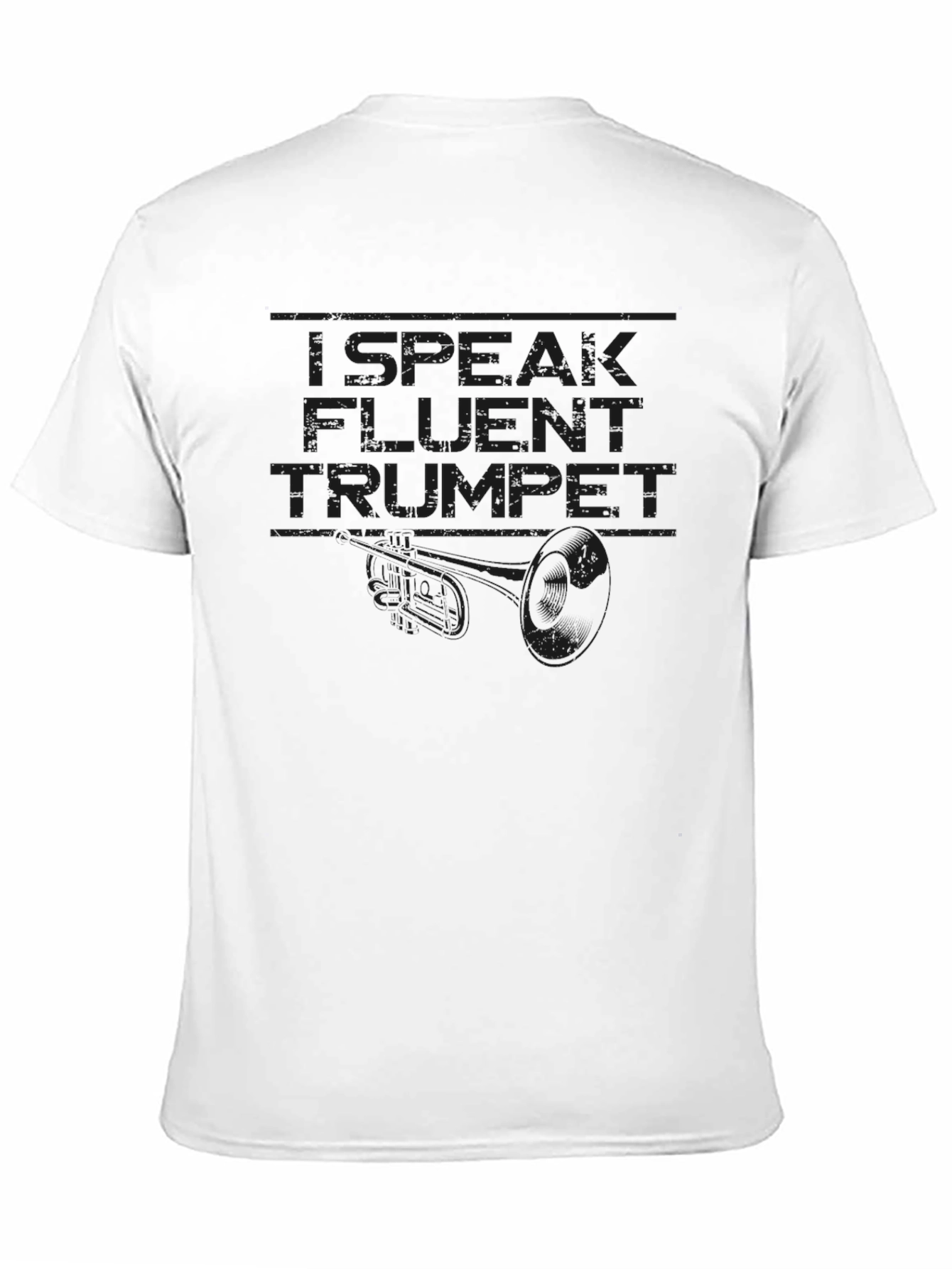 Black I Speak Fluent Trumpet Graphic Tee - Black Cotton T-Shirt view 11