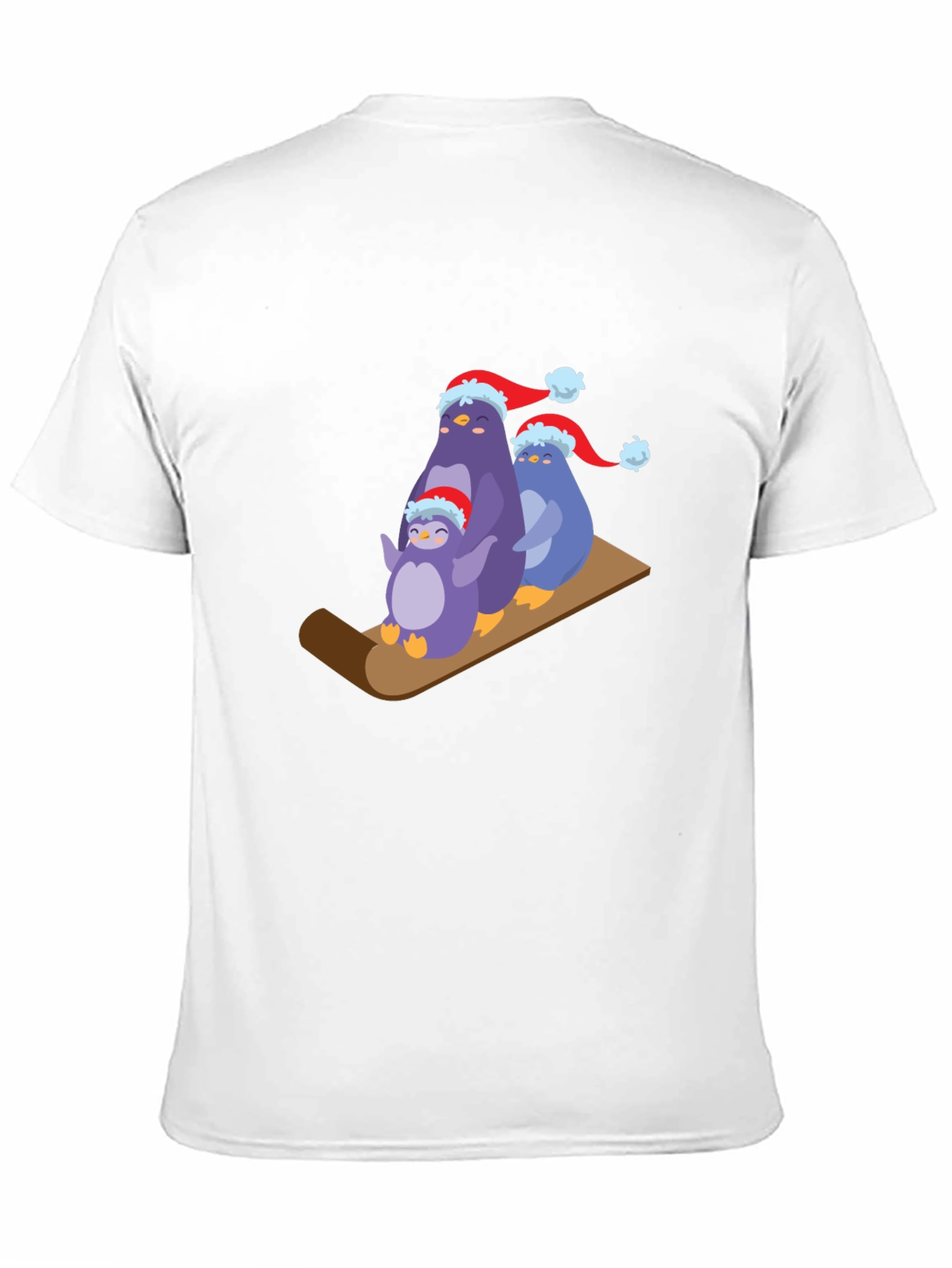 Black Penguin Family Holiday Sledding T-Shirt view 11
