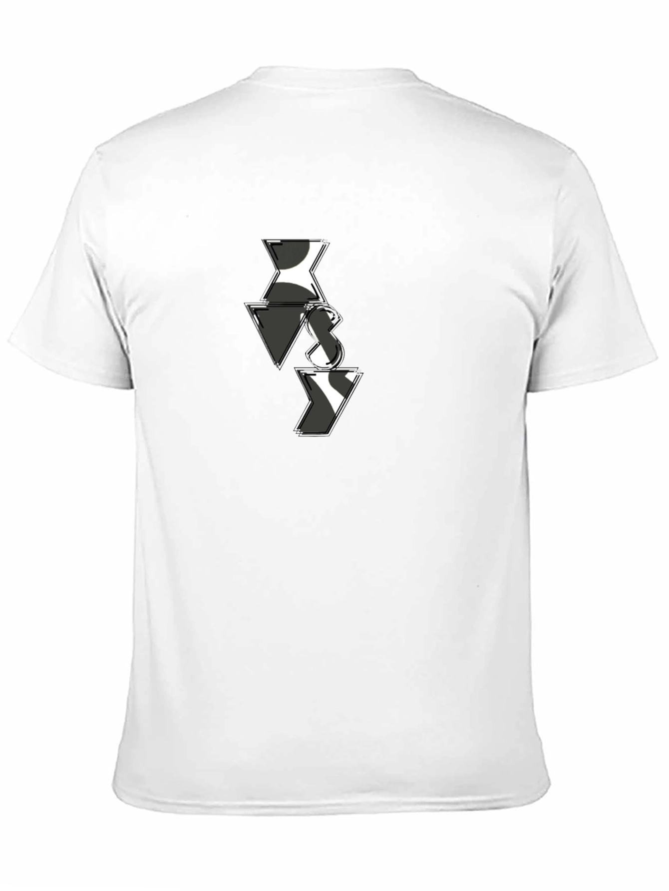 Black Abstract VS Pattern Men's Black T-Shirt view 11