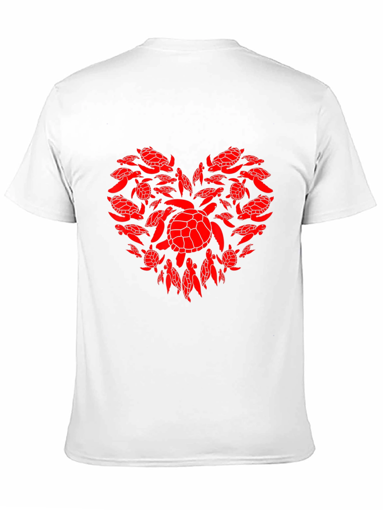 Black Turtle Heart Graphic Tee - Black Cotton Casual T-Shirt view 11