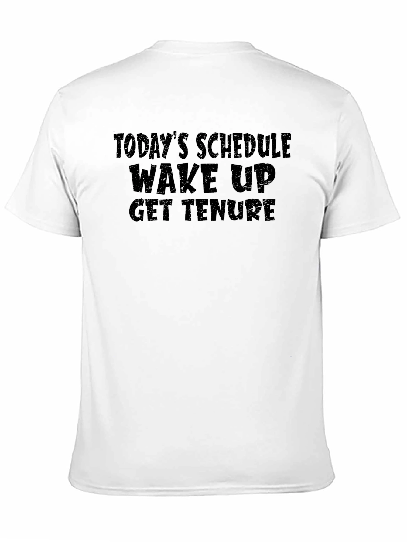Black Today's Schedule: Wake Up Get Tenure - Funny T-Shirt view 11