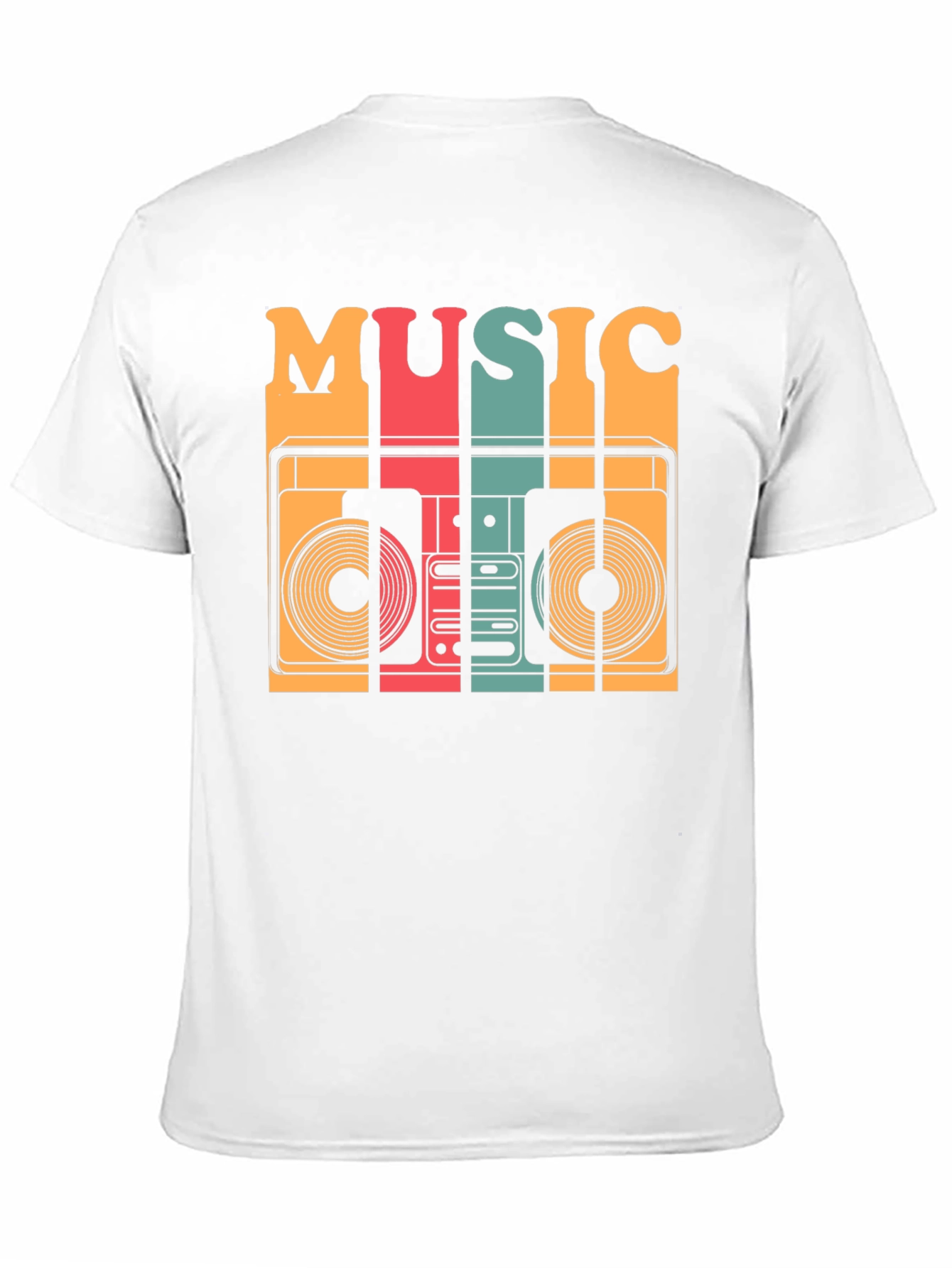 Black Retro Music T-Shirt - Vintage Boombox Design view 11
