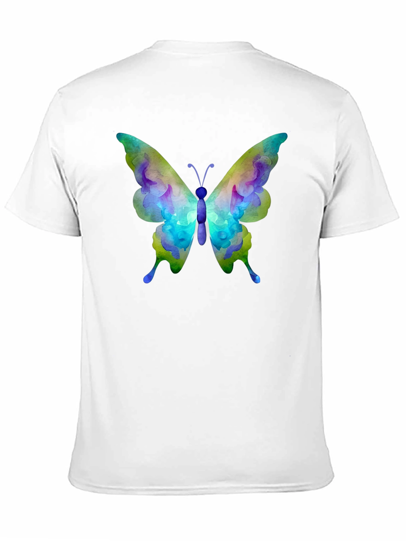 Black Watercolor Butterfly Graphic Black T-Shirt view 11