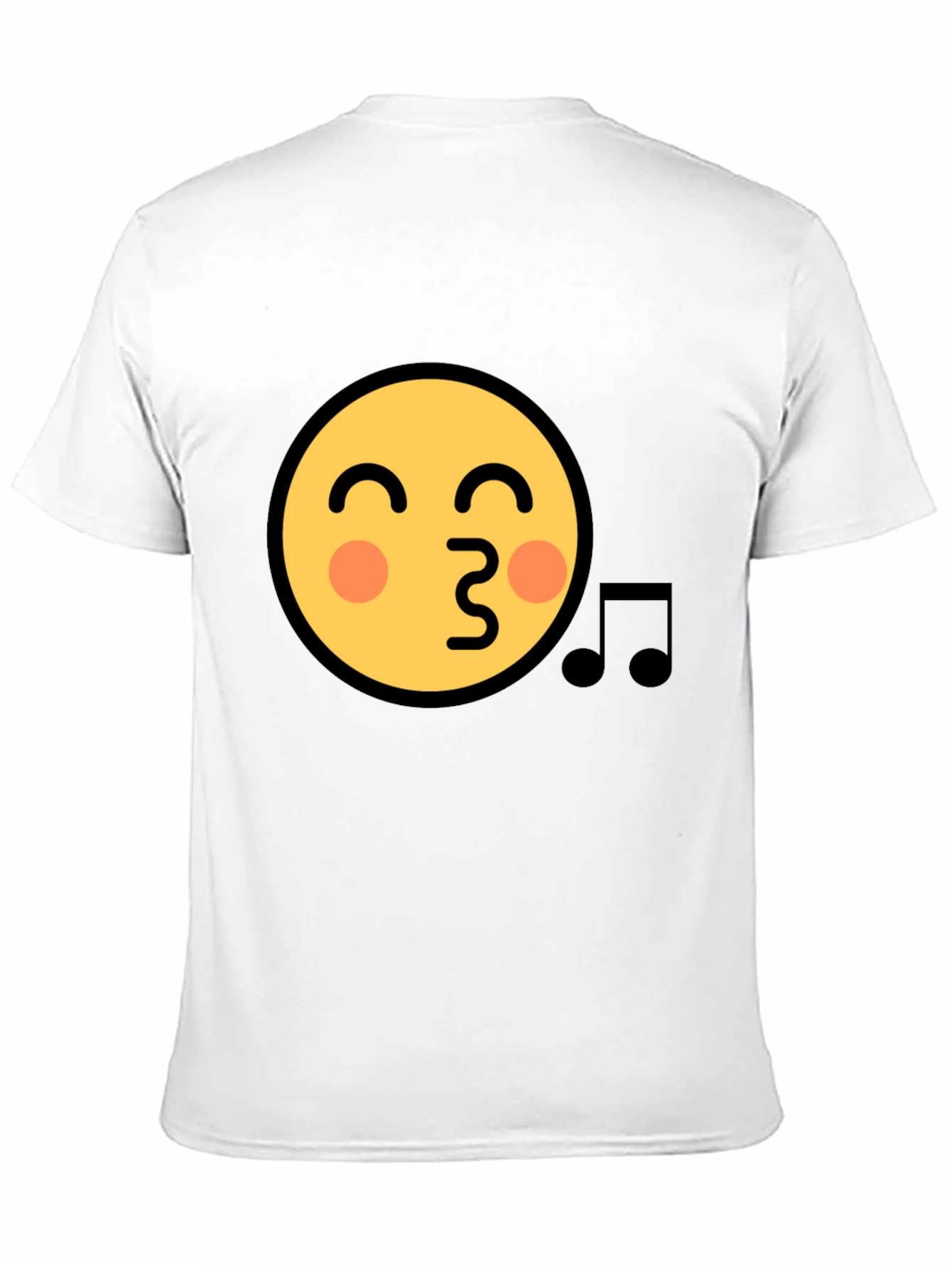 Black Emoji Face Kiss Music Note Black T-Shirt view 11