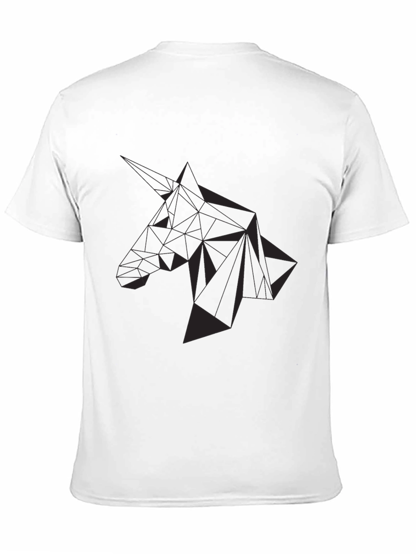Black Geometric Unicorn Graphic Tee - Black Cotton Blend view 11